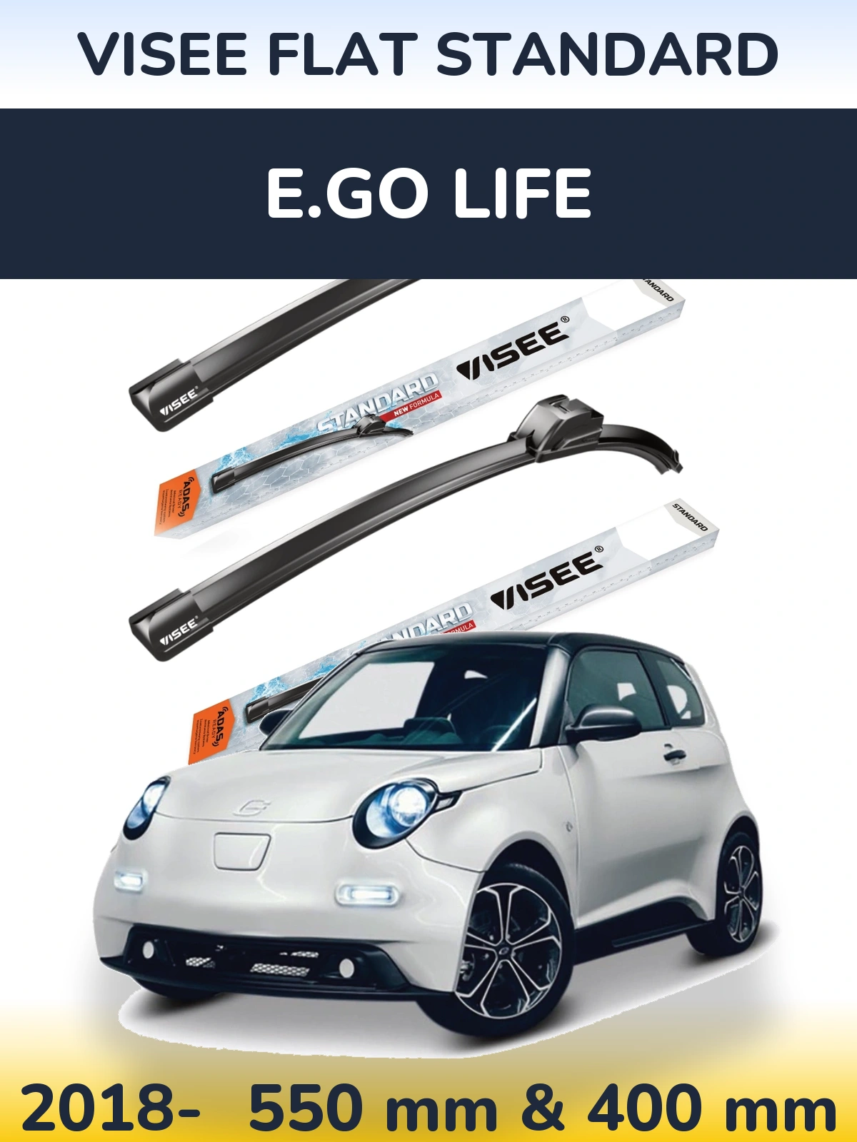 Torkarblad VISEE FLAT STANDARD för E.GO life