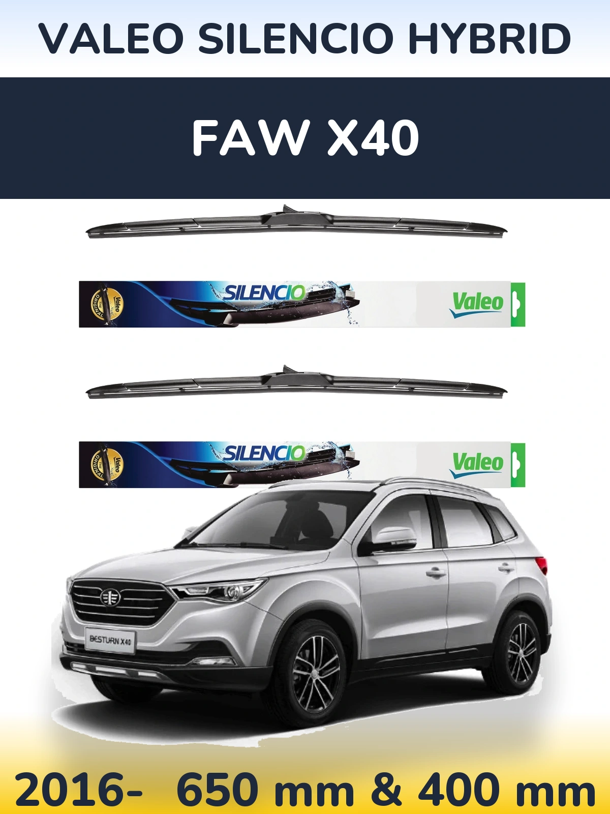 Torkarblad Valeo Silencio Hybrid för FAW X40