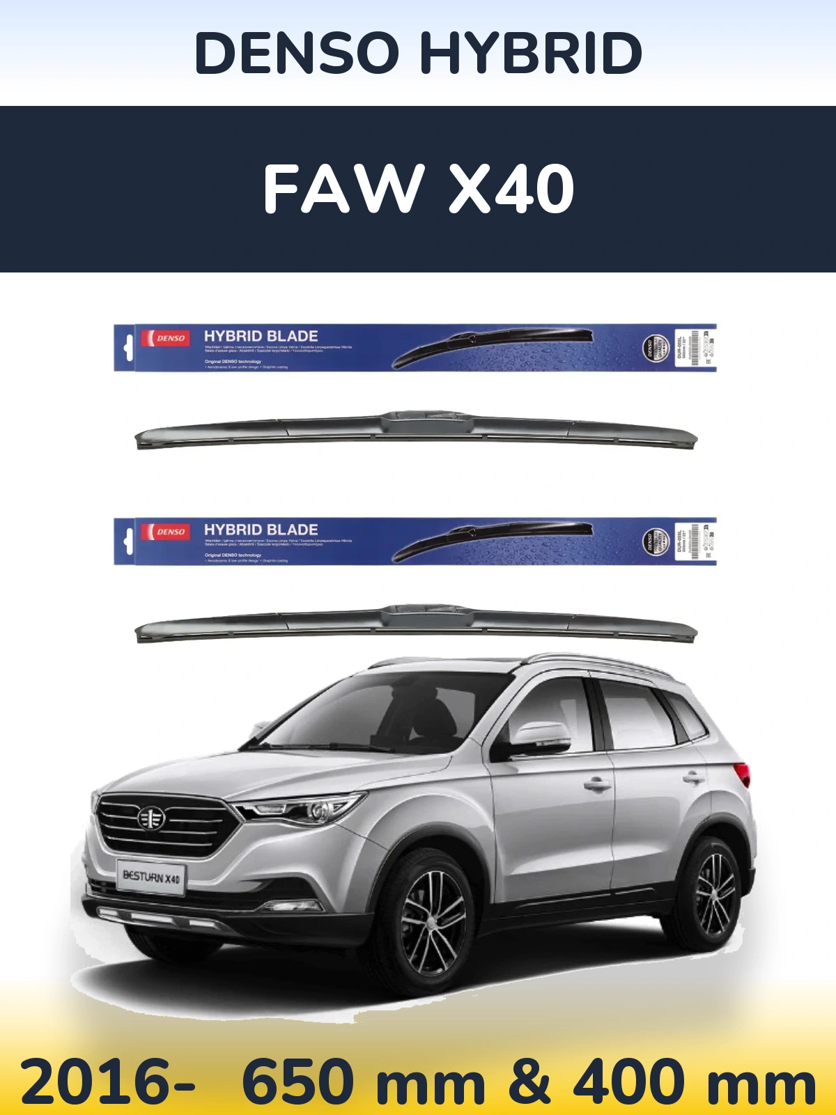 Torkarblad Denso Hybrid för FAW X40