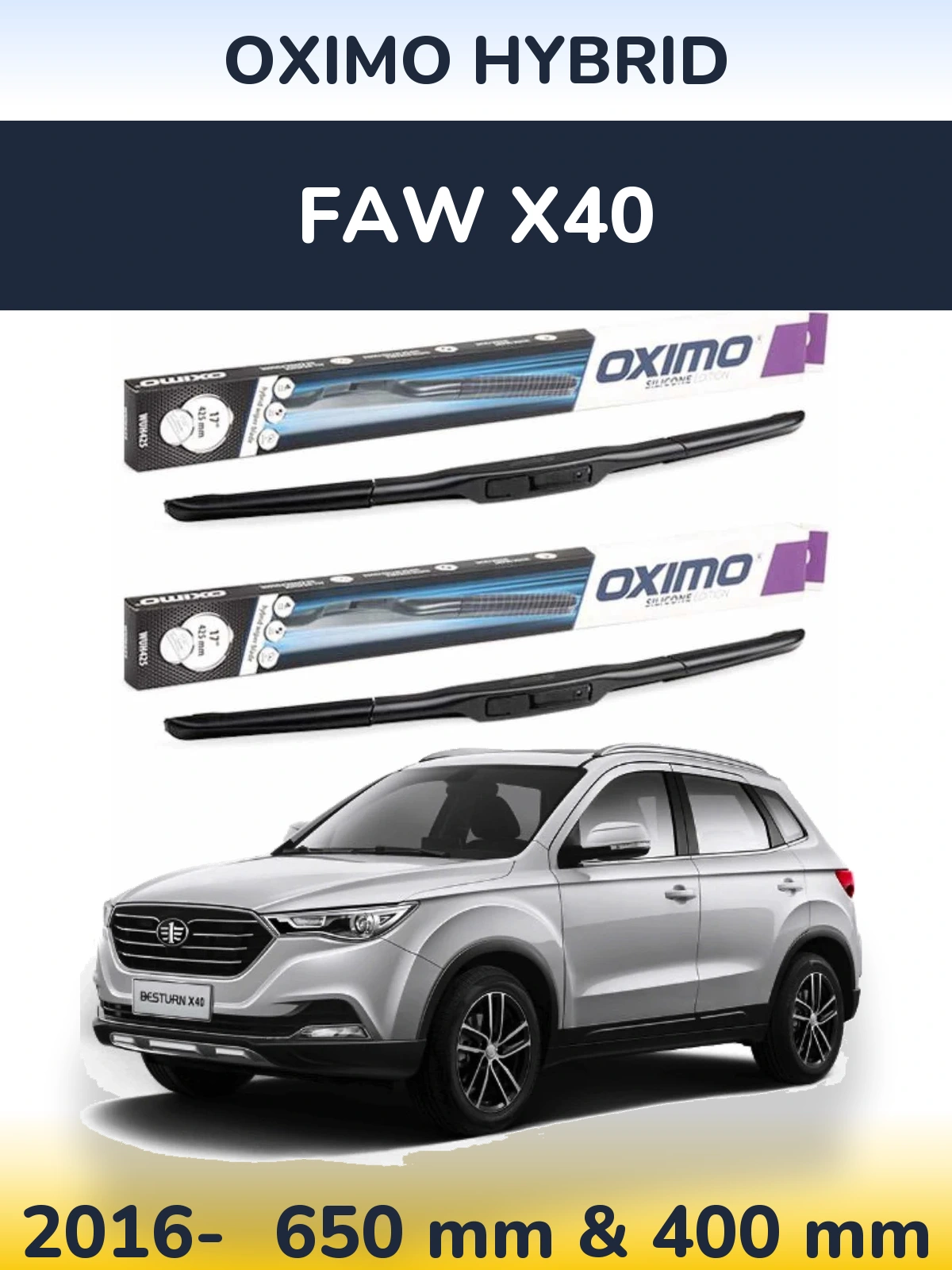 Torkarblad Oximo Hybrid för FAW X40