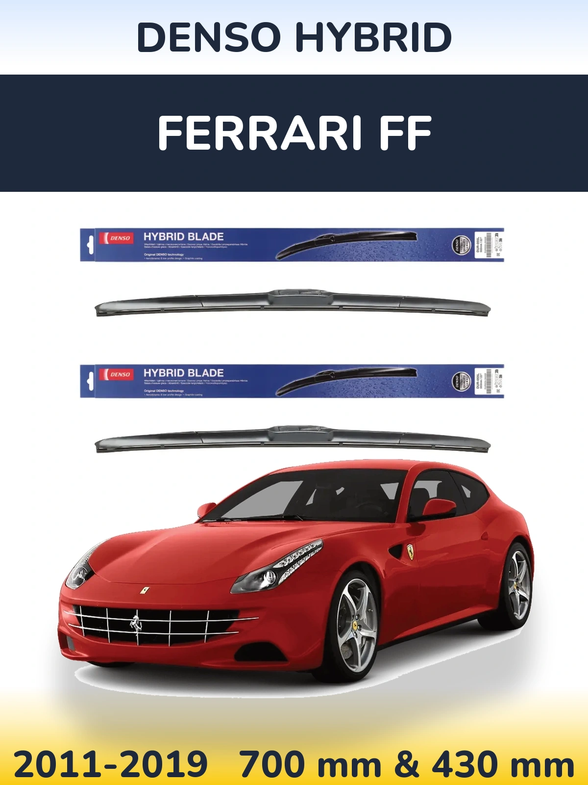 Комплект передніх щіток Denso Hybrid 700 & 430 мм для Ferrari FF 2011-2019