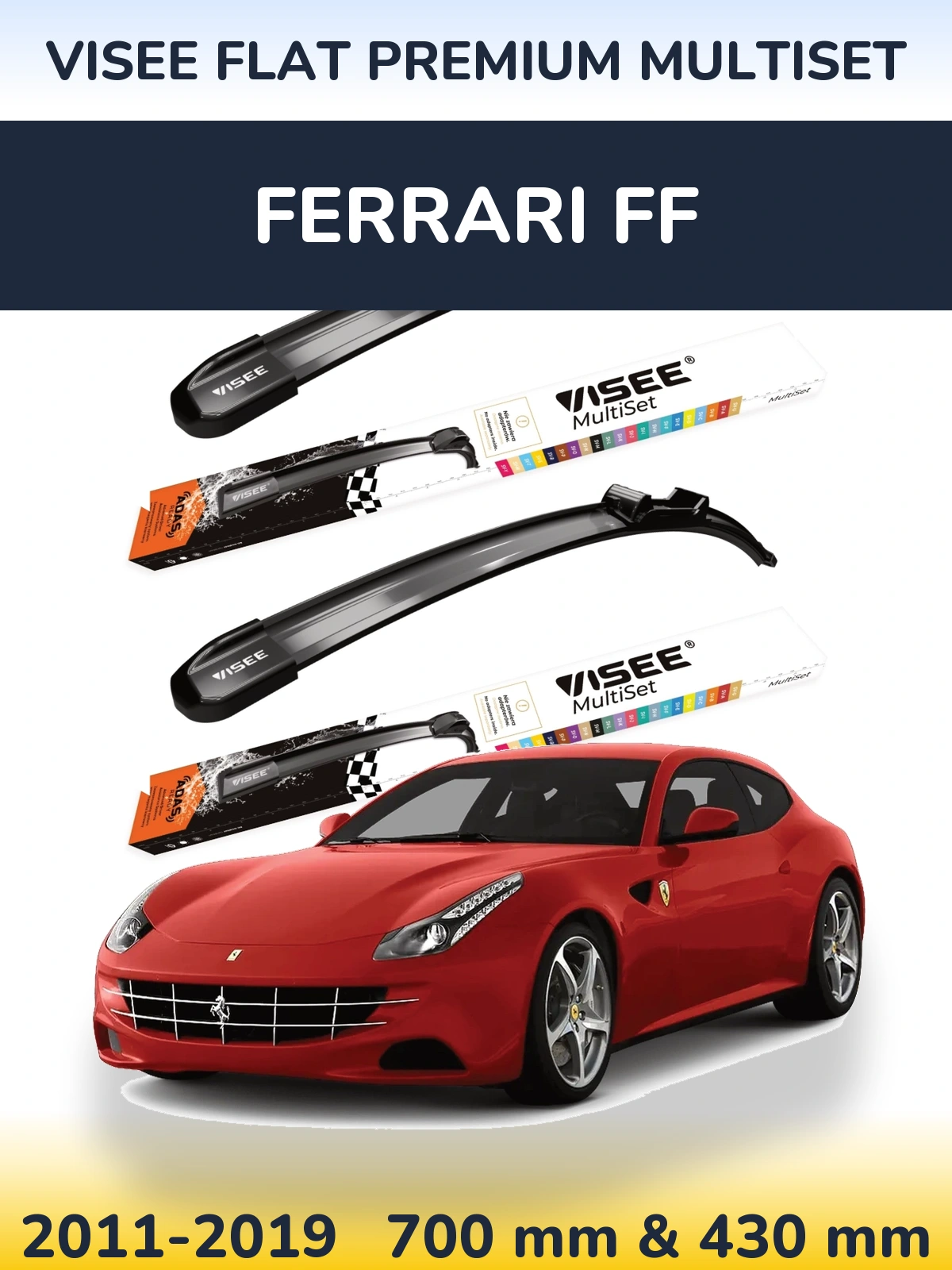 Torkarblad VISEE FLAT PREMIUM MultiSet för Ferrari FF
