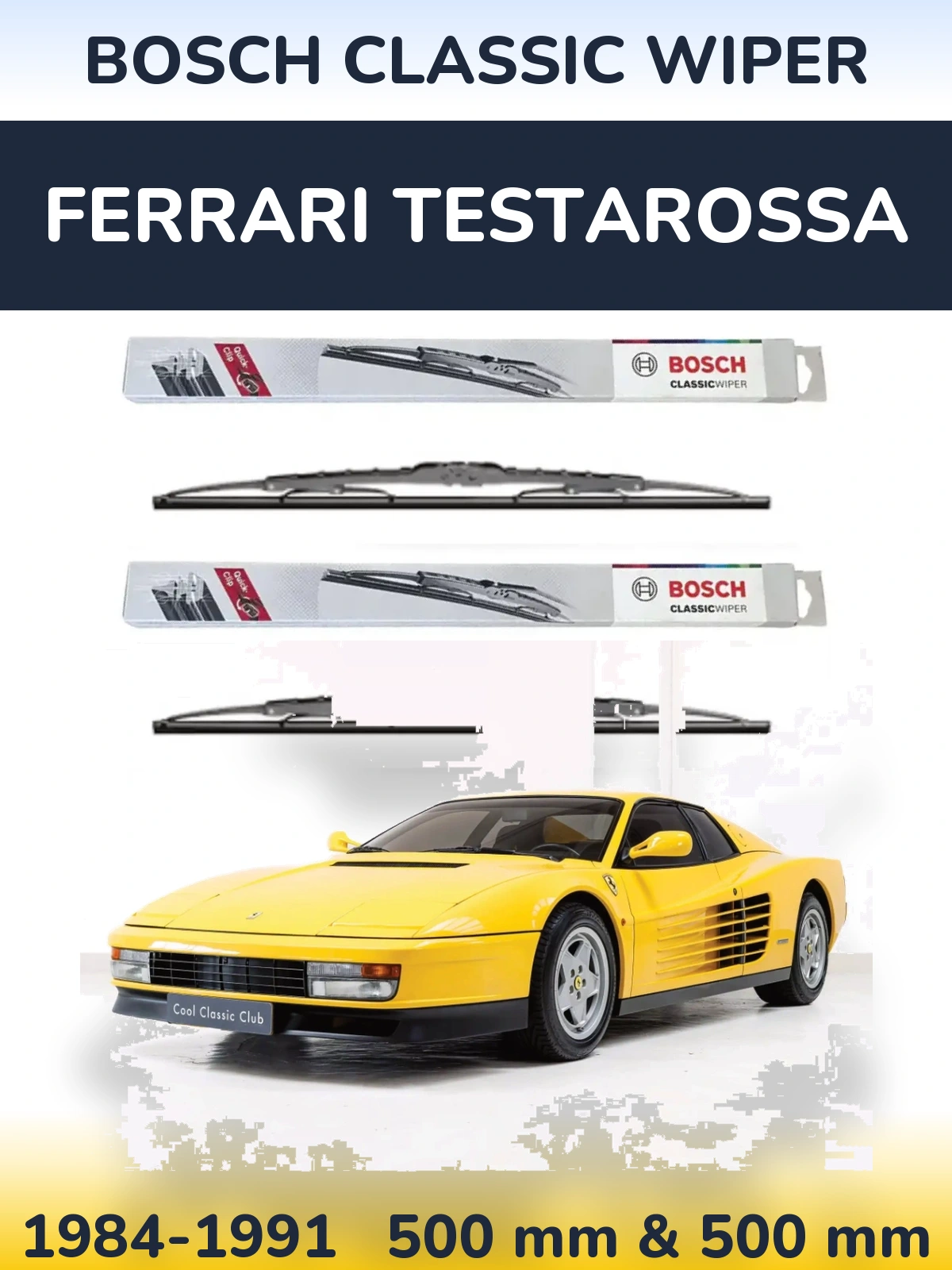 Torkarblad BOSCH Classic Wiper för Ferrari Testarossa