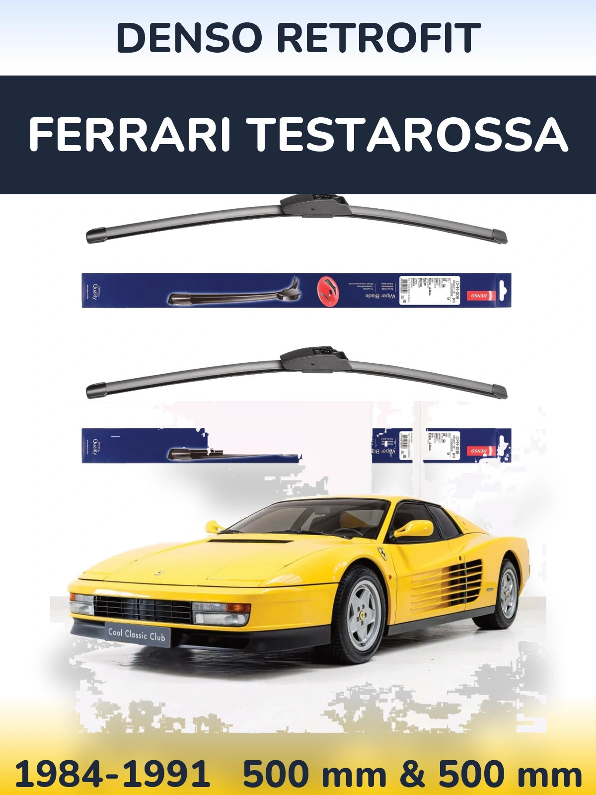 Torkarblad Denso Retrofit för Ferrari Testarossa
