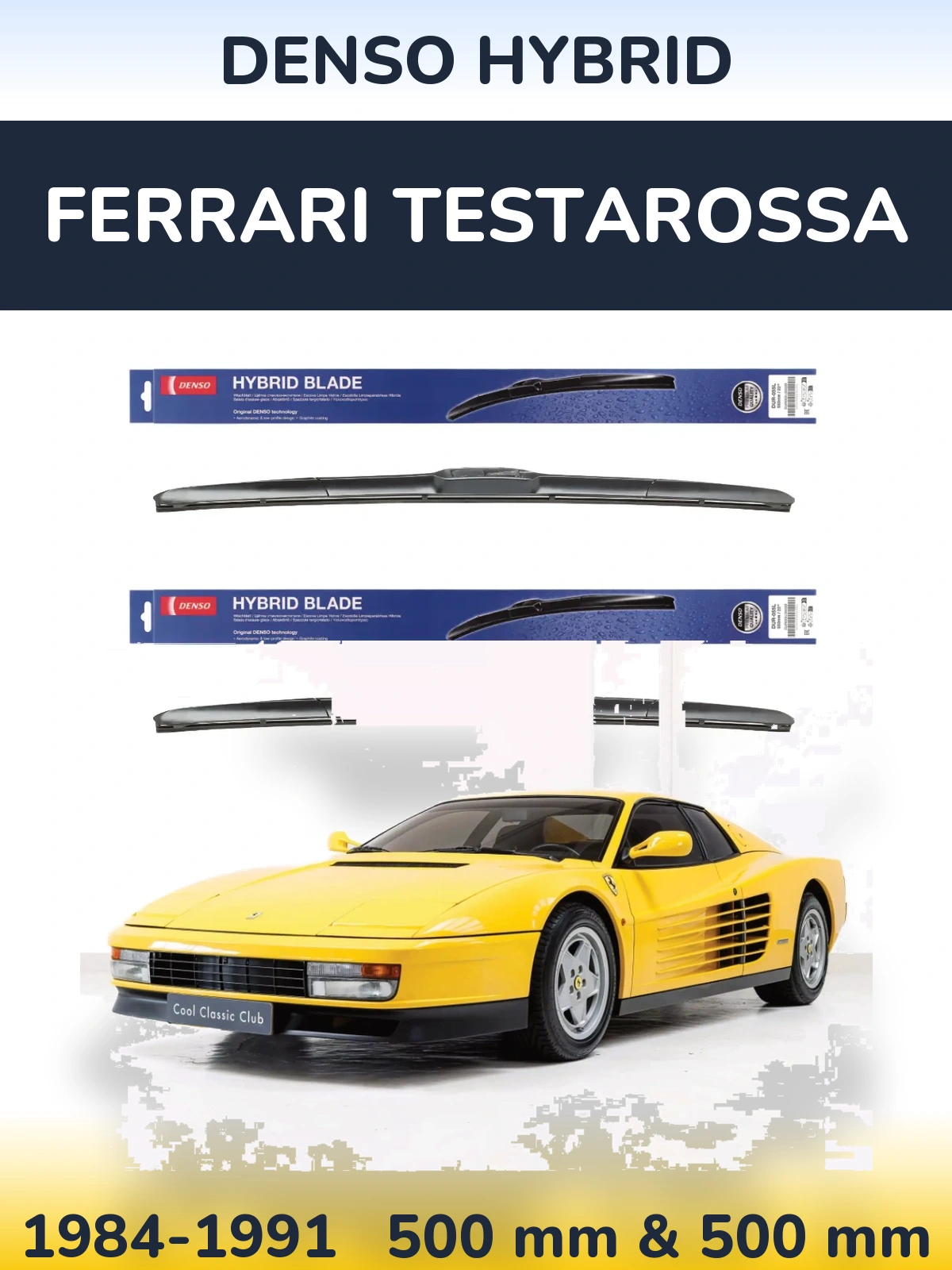 Torkarblad Denso Hybrid för Ferrari Testarossa