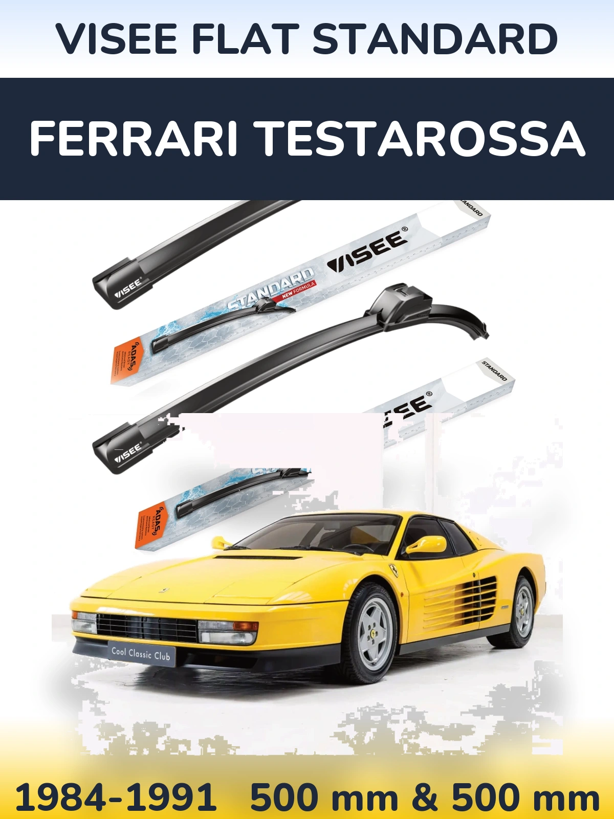 Torkarblad VISEE FLAT STANDARD för Ferrari Testarossa