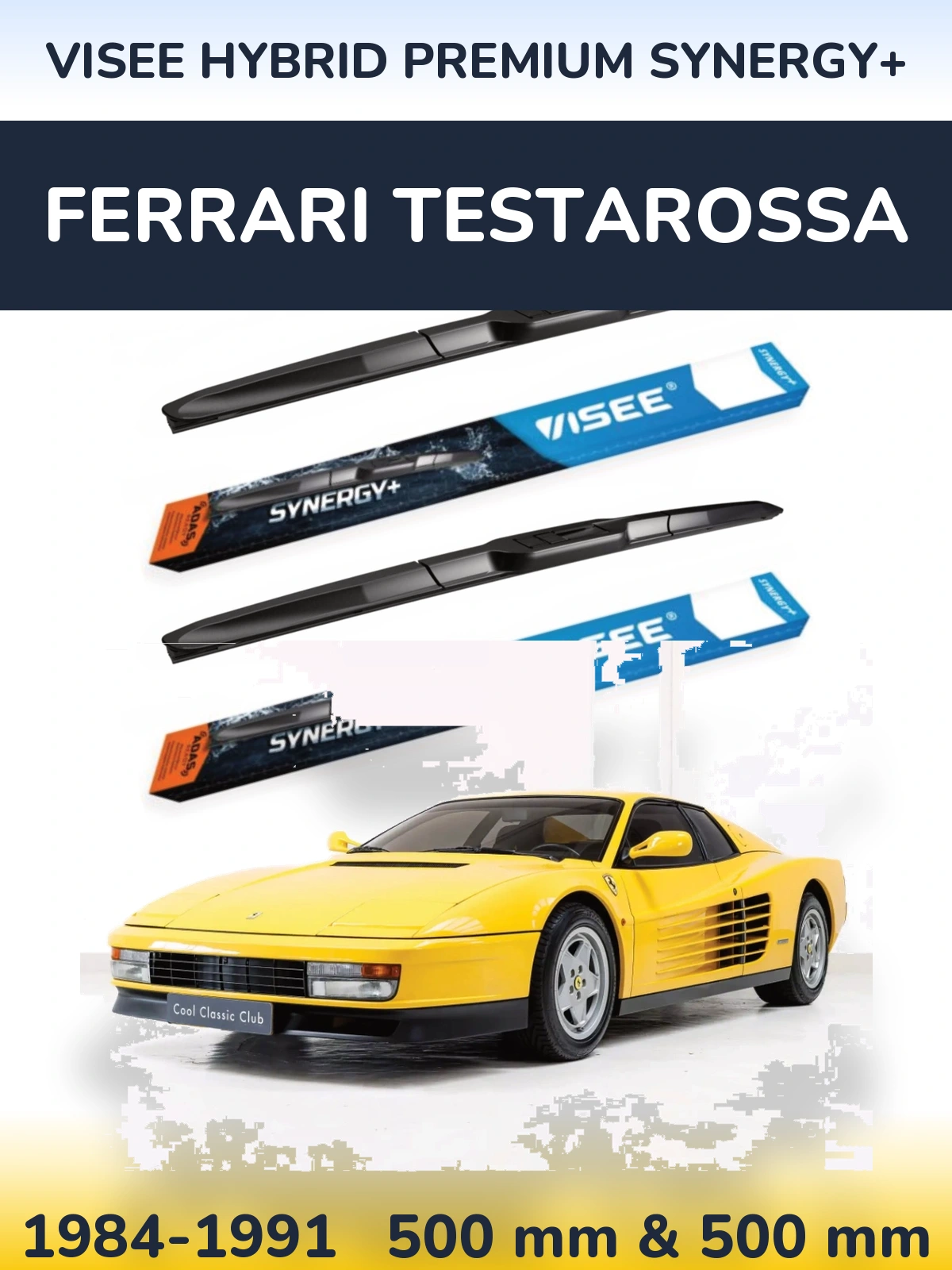 Torkarblad VISEE HYBRID PREMIUM SYNERGY+ för Ferrari Testarossa