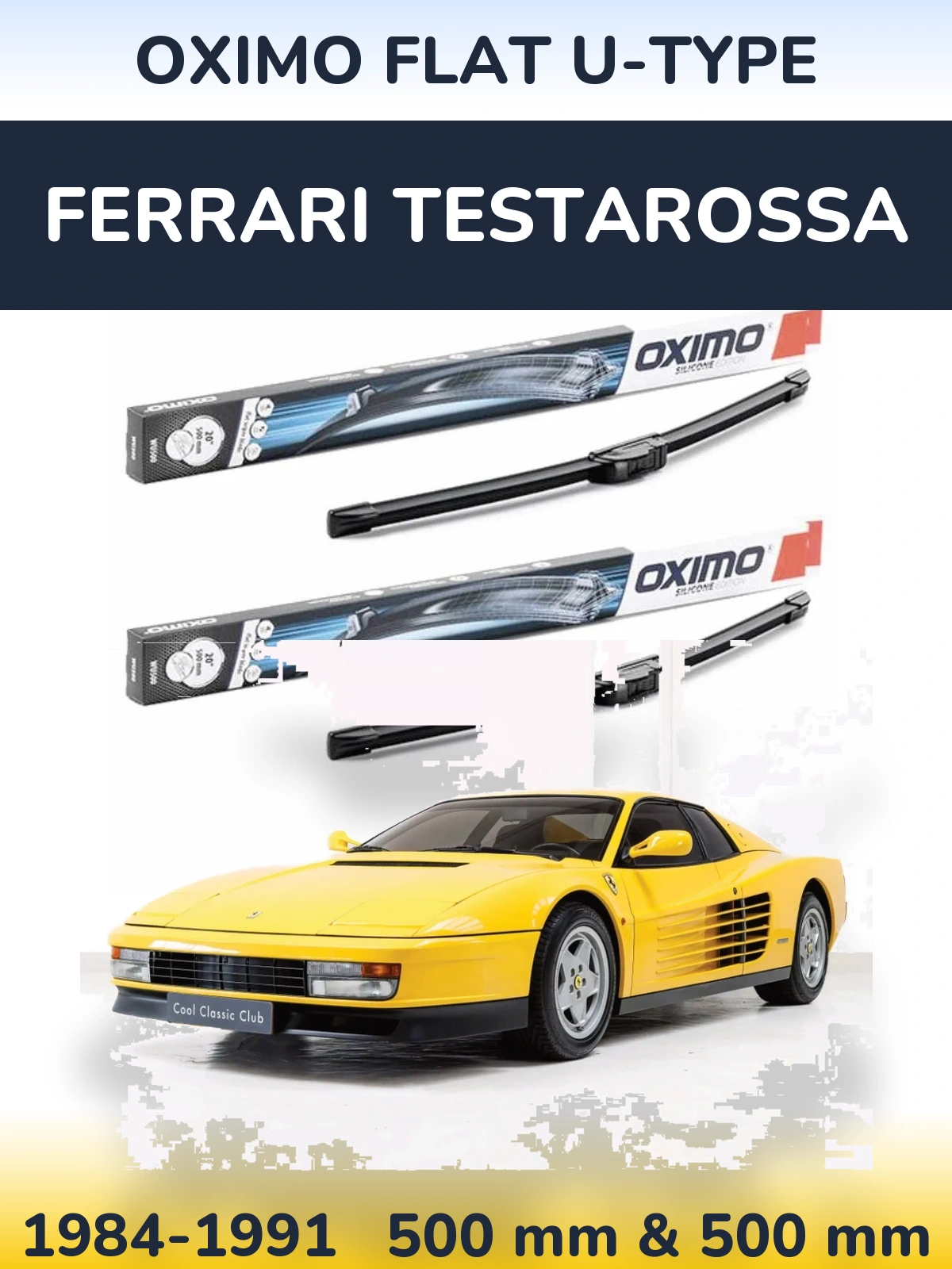 Torkarblad Oximo Flat U-type för Ferrari Testarossa