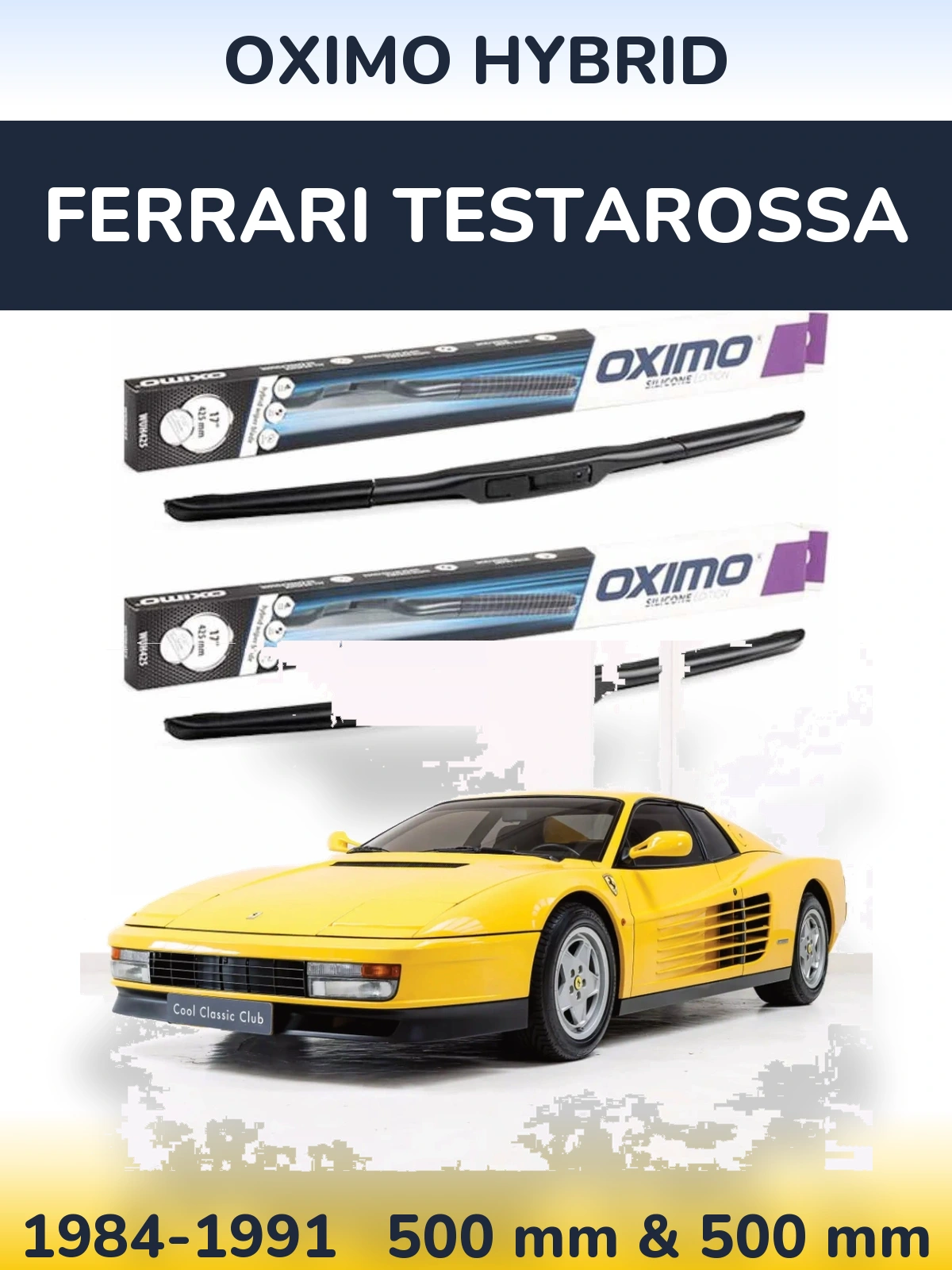 Torkarblad Oximo Hybrid för Ferrari Testarossa