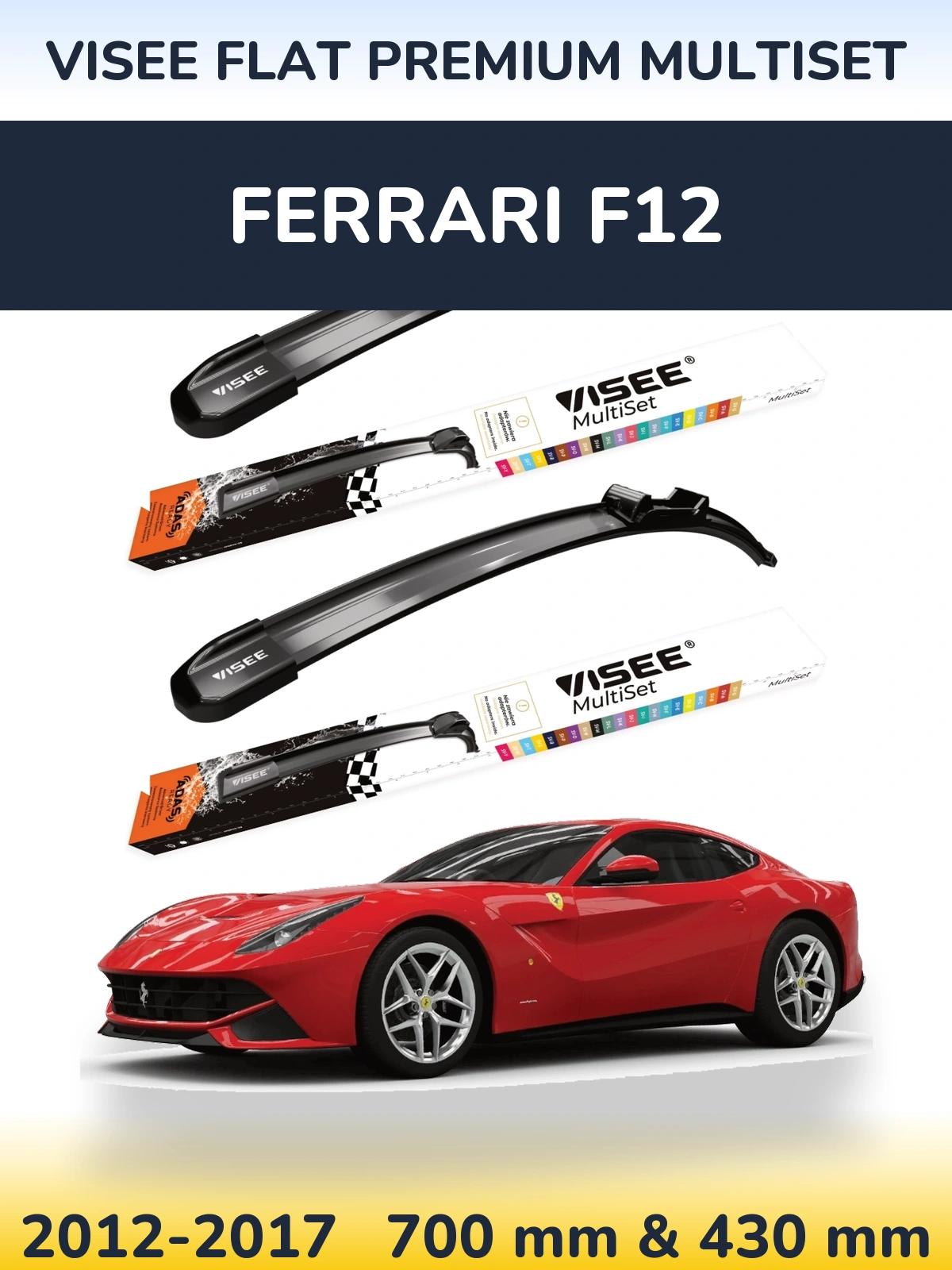 Torkarblad VISEE FLAT PREMIUM MultiSet för Ferrari F12