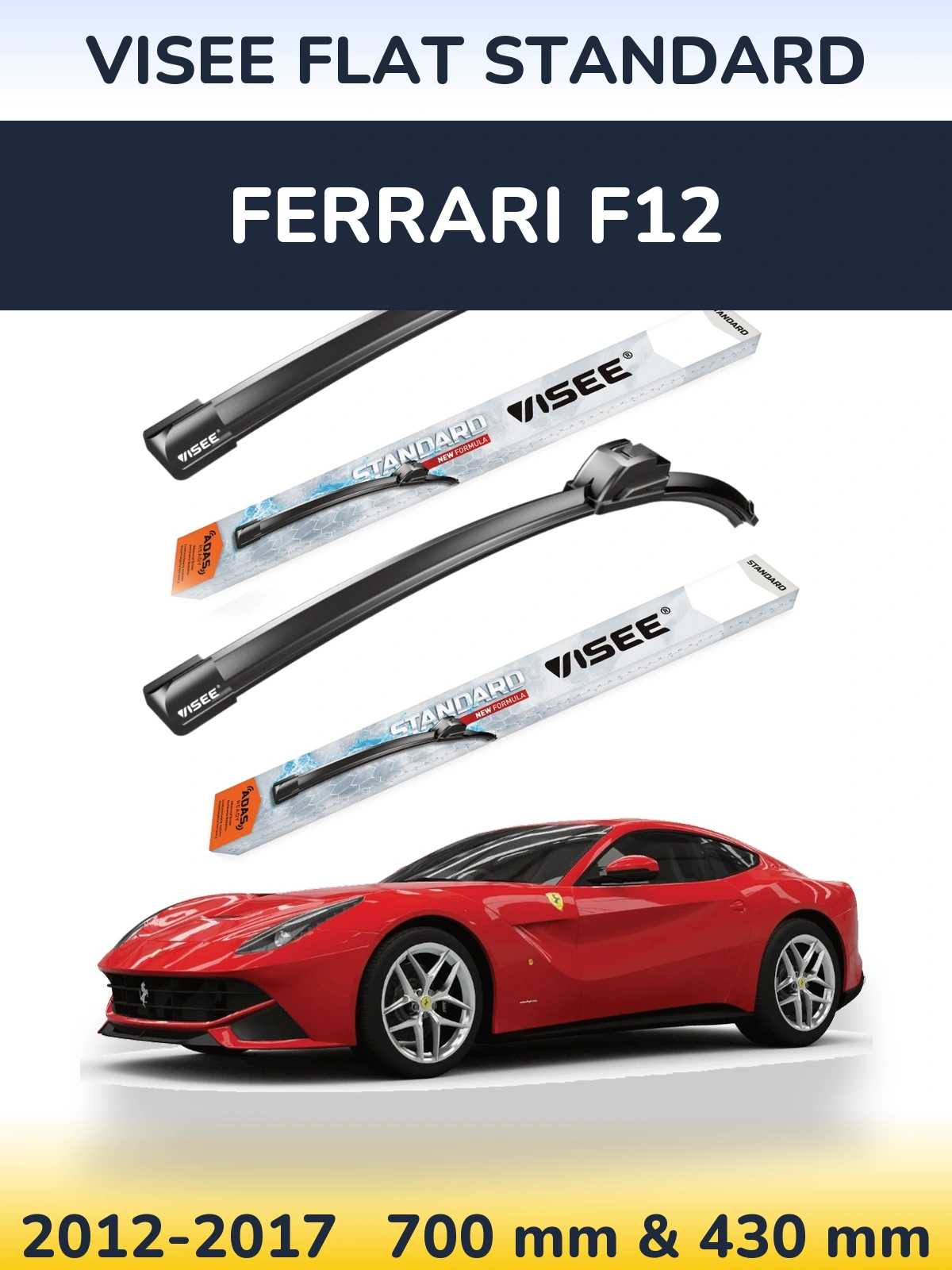 Torkarblad VISEE FLAT STANDARD för Ferrari F12