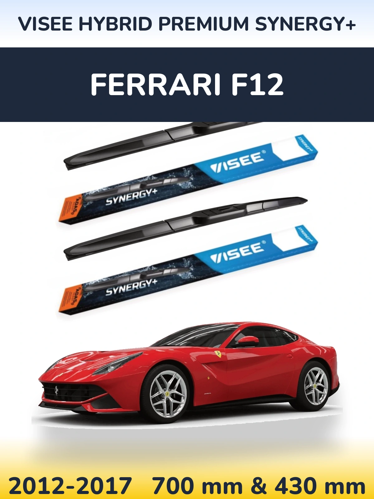 Torkarblad VISEE HYBRID PREMIUM SYNERGY+ för Ferrari F12