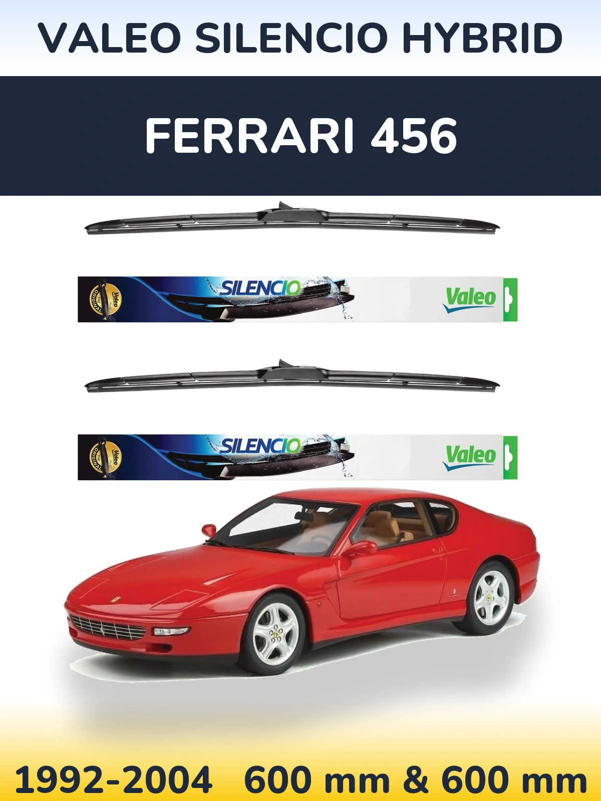 Комплект передніх щіток Valeo Silencio Hybrid 600 & 600 мм для Ferrari 456 1992-2004