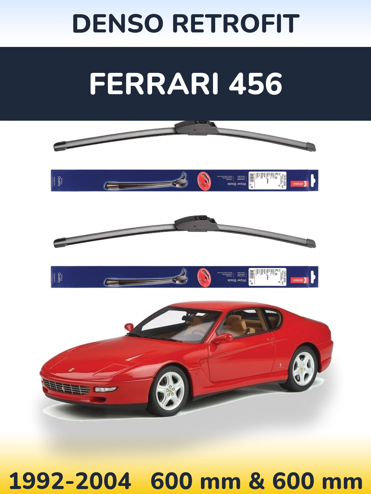 Комплект передніх щіток Denso Retrofit 600 & 600 мм для Ferrari 456 1992-2004