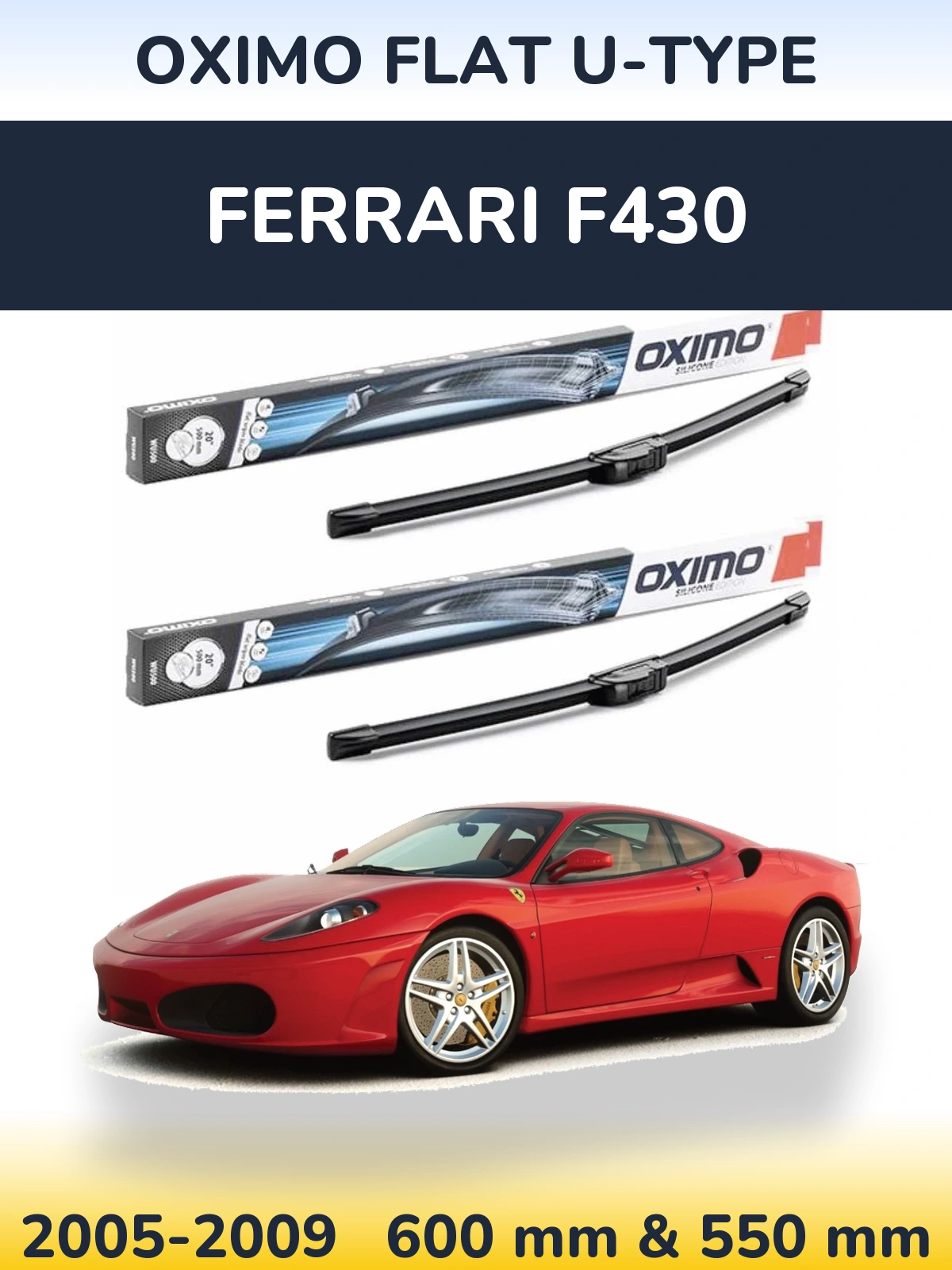 Torkarblad Oximo Flat U-type för Ferrari F430