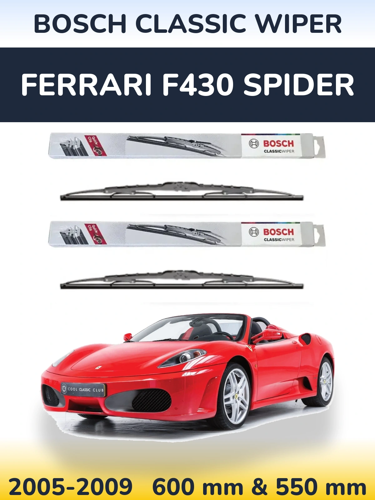Torkarblad BOSCH Classic Wiper för Ferrari F430 Spider