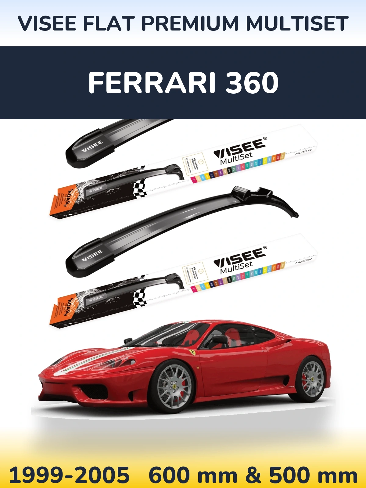 Torkarblad VISEE FLAT PREMIUM MultiSet för Ferrari 360