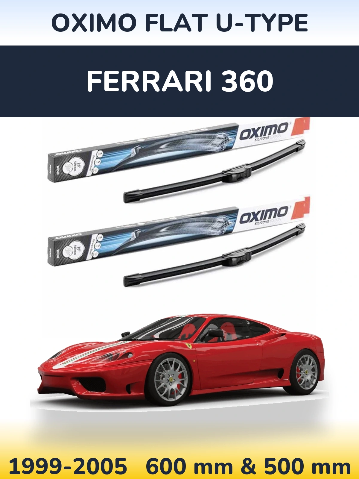 Torkarblad Oximo Flat U-type för Ferrari 360