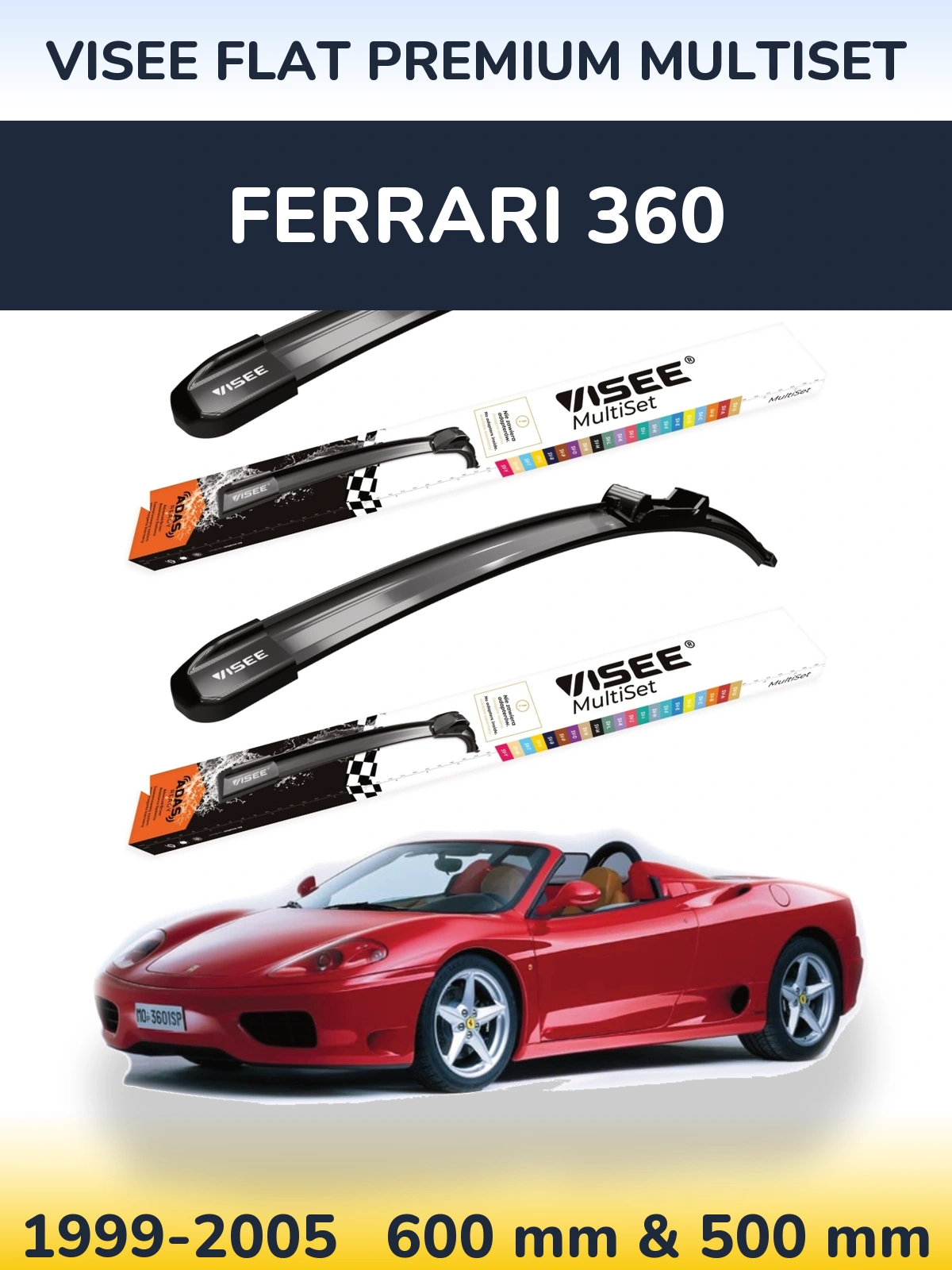 Torkarblad VISEE FLAT PREMIUM MultiSet för Ferrari 360