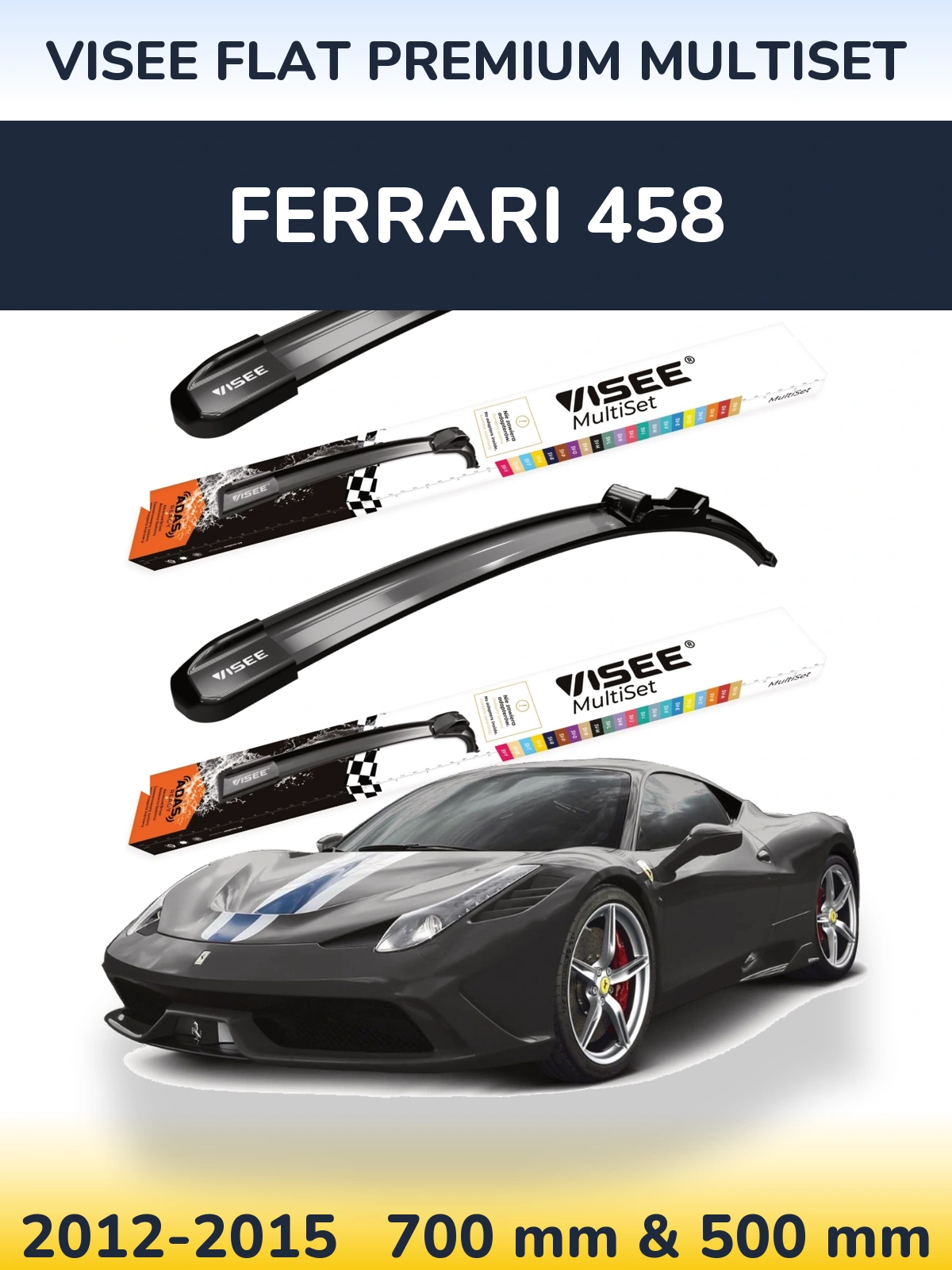Torkarblad VISEE FLAT PREMIUM MultiSet för Ferrari 458