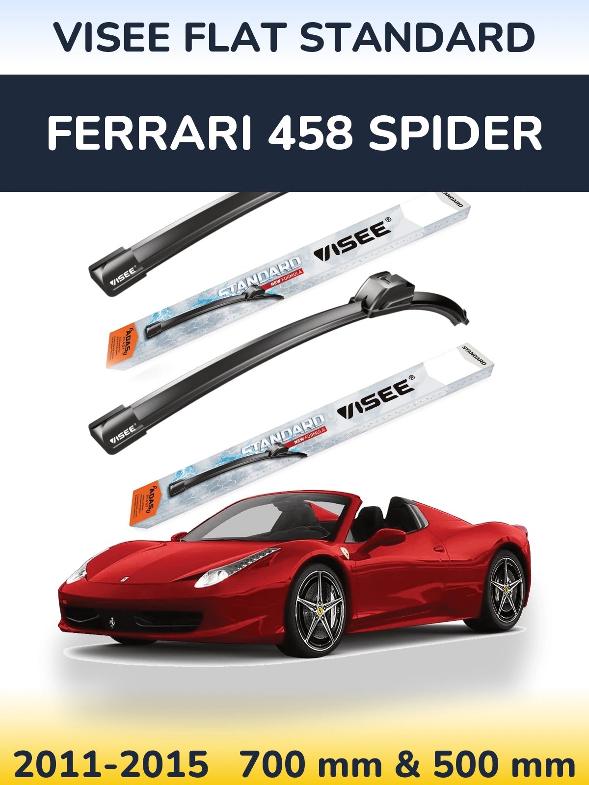 Torkarblad VISEE FLAT STANDARD för Ferrari 458 Spider