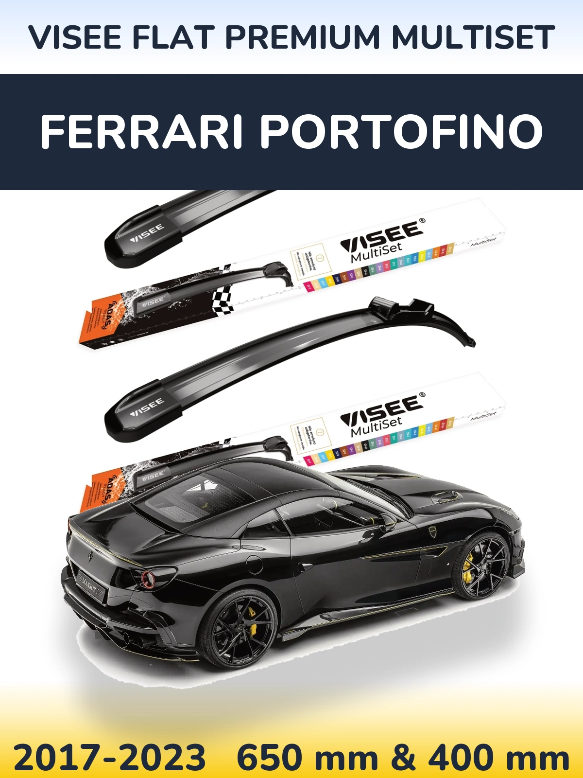 Torkarblad VISEE FLAT PREMIUM MultiSet för Ferrari Portofino