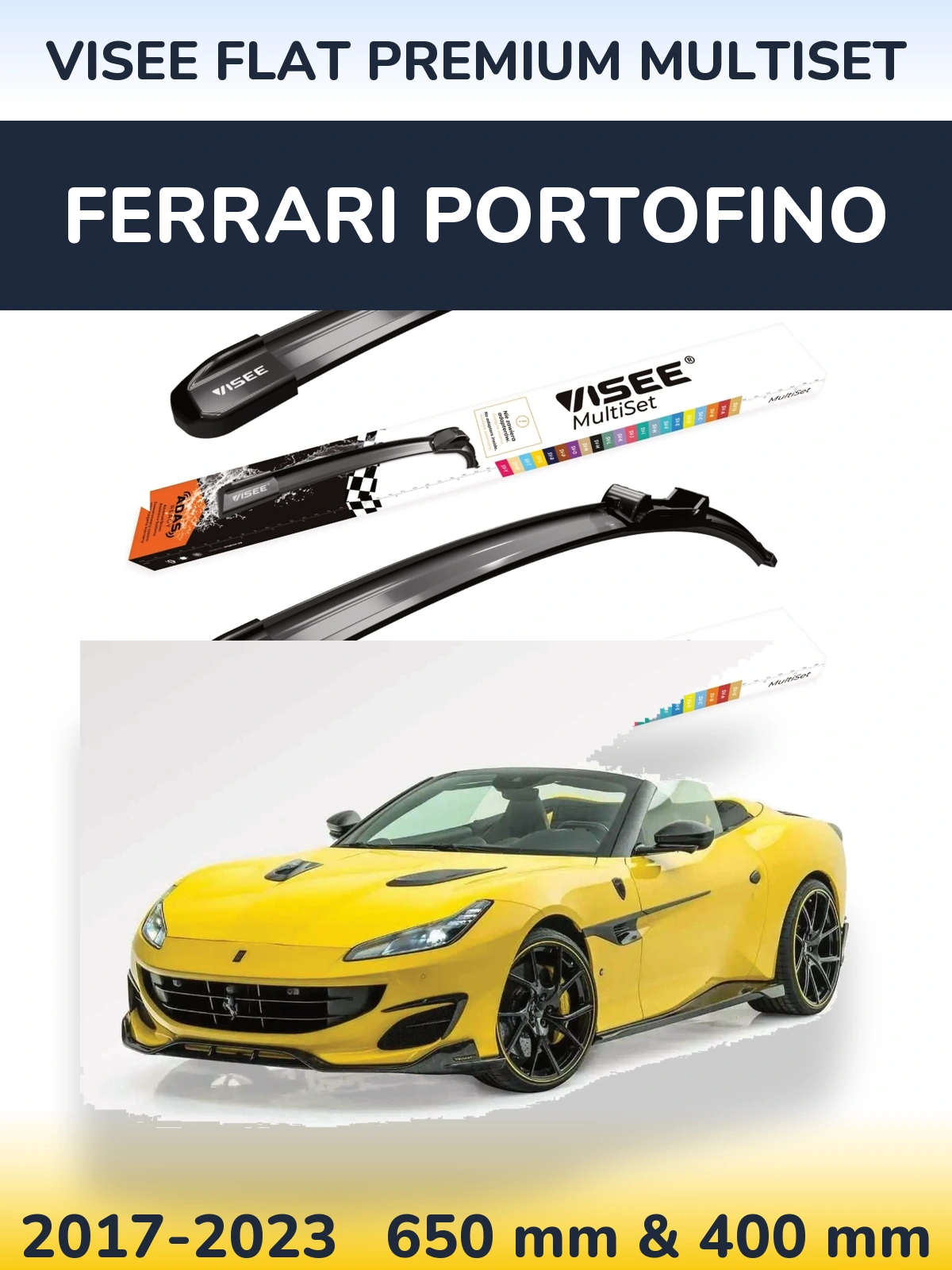 Torkarblad VISEE FLAT PREMIUM MultiSet för Ferrari Portofino