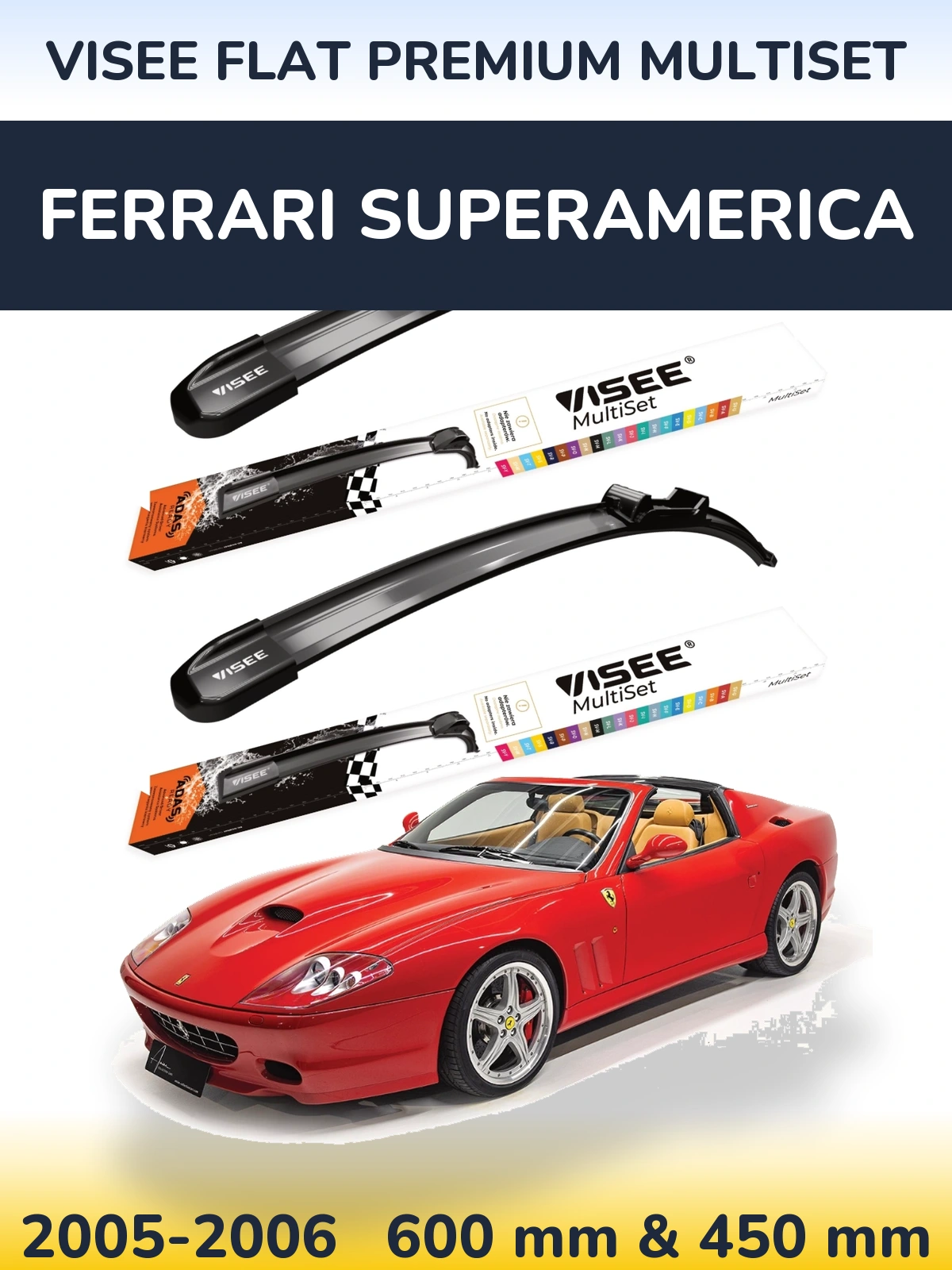 Torkarblad VISEE FLAT PREMIUM MultiSet för Ferrari Superamerica