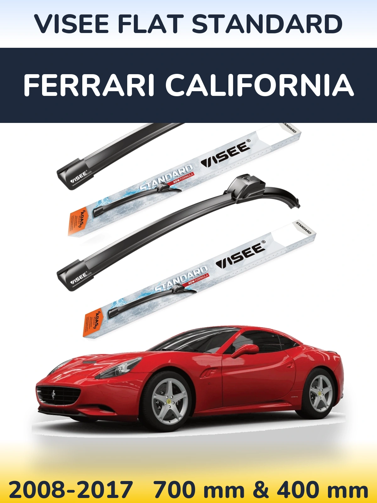 Torkarblad VISEE FLAT STANDARD för Ferrari California