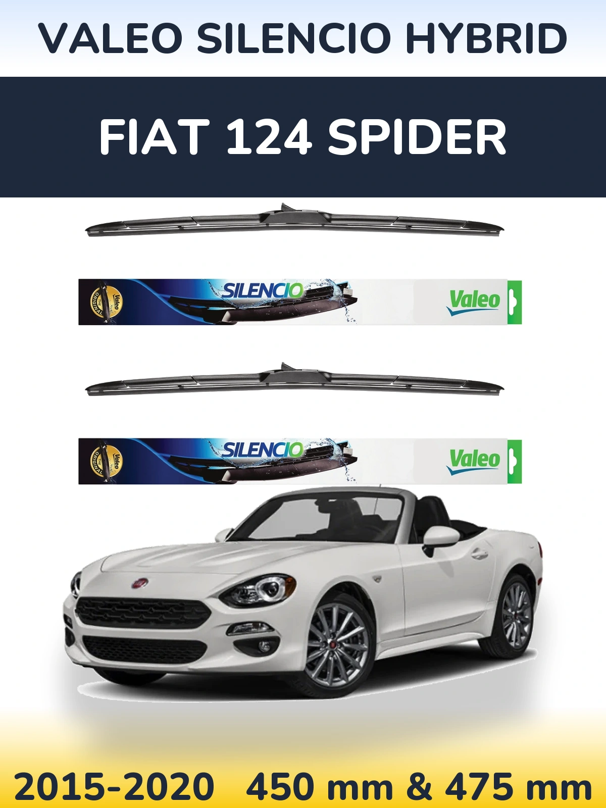 Torkarblad Valeo Silencio Hybrid för Fiat 124 Spider