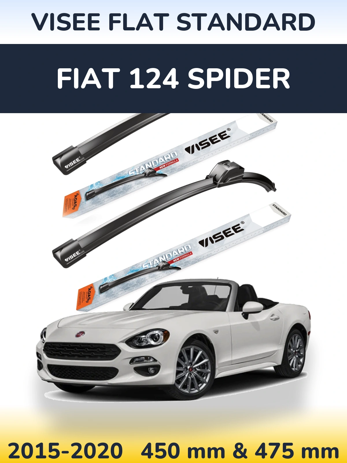 Torkarblad VISEE FLAT STANDARD för Fiat 124 Spider