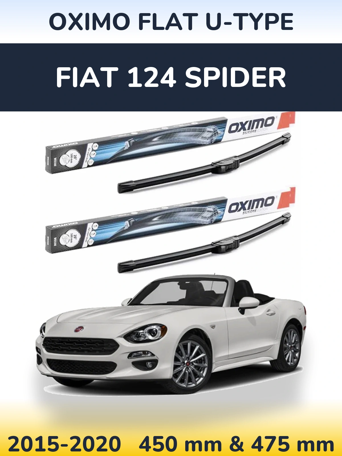 Torkarblad Oximo Flat U-type för Fiat 124 Spider