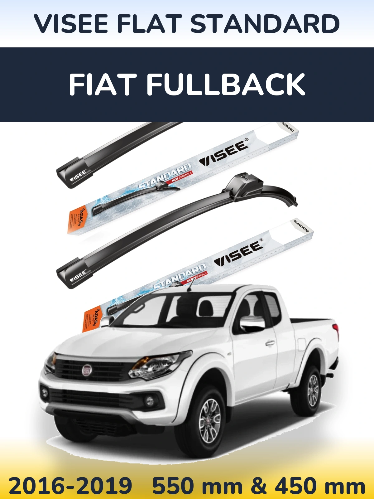 Torkarblad VISEE FLAT STANDARD för Fiat Fullback