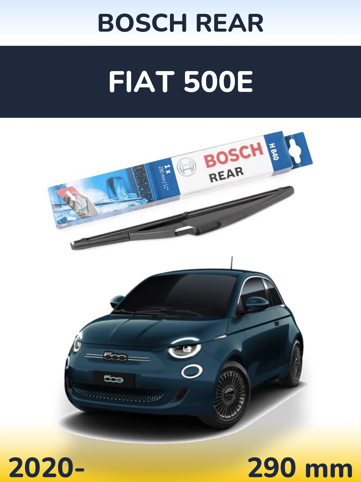Задний дворник BOSCH Rear 290 мм для Fiat 500e 2020-2026