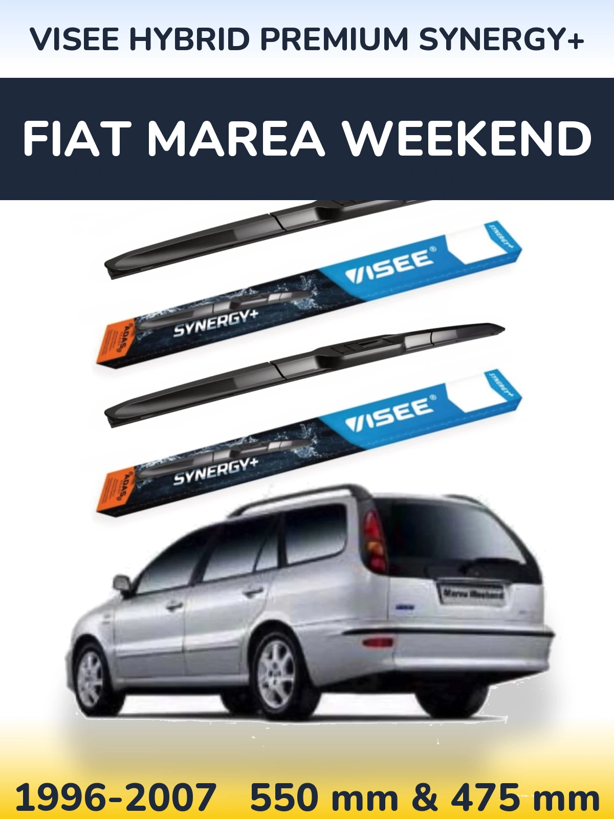Torkarblad VISEE HYBRID PREMIUM SYNERGY+ för Fiat Marea Weekend
