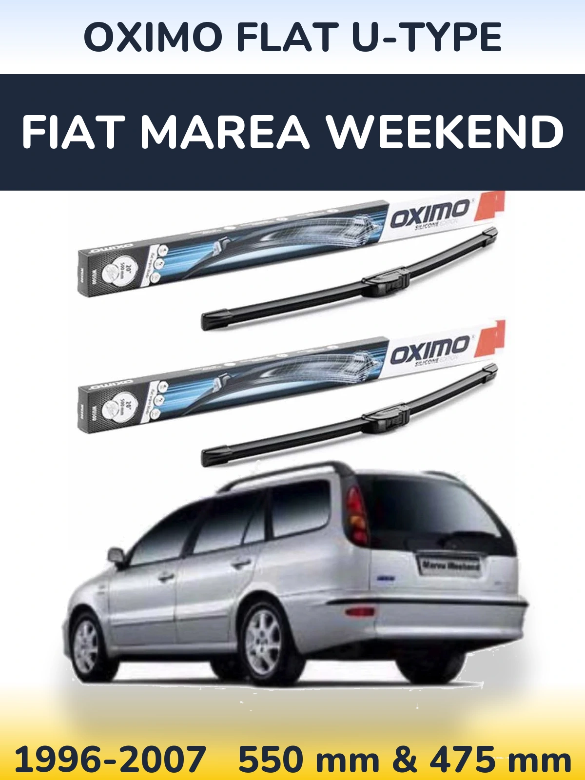 Torkarblad Oximo Flat U-type för Fiat Marea Weekend