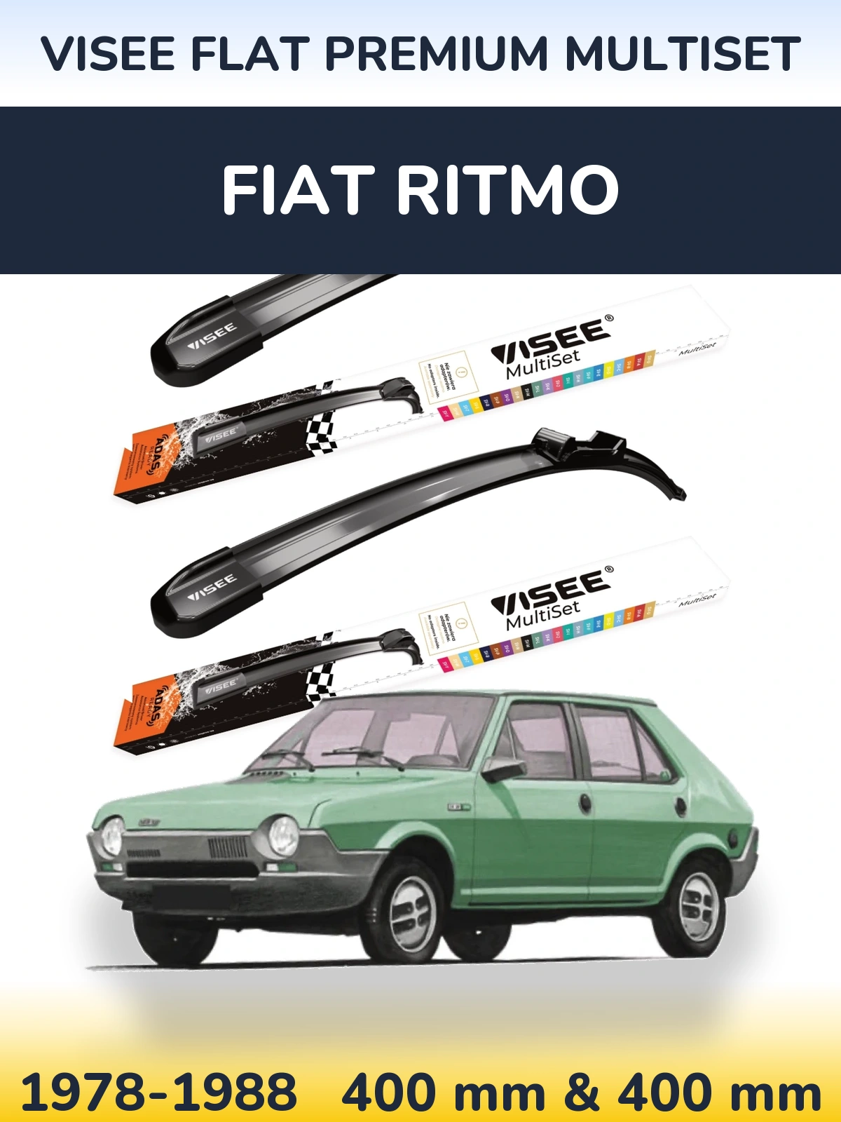 Torkarblad VISEE FLAT PREMIUM MultiSet för Fiat Ritmo