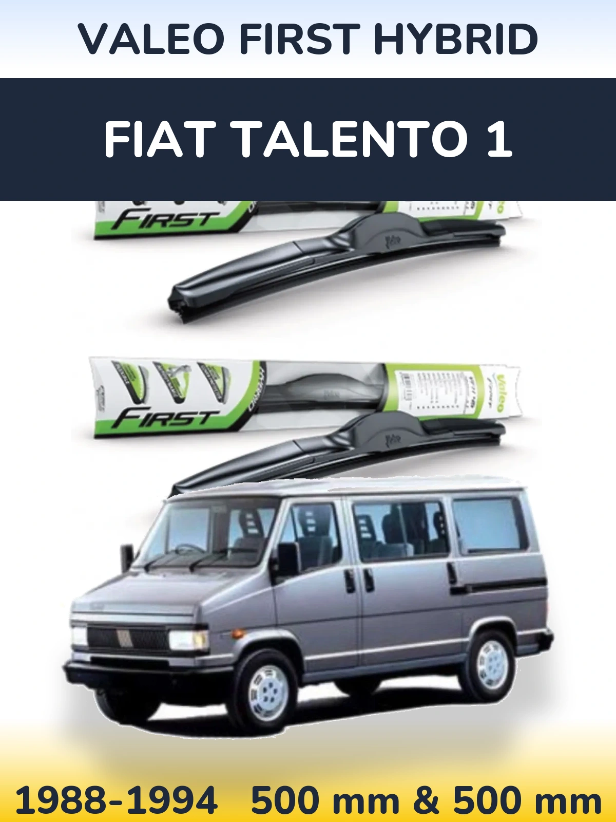 Комплект передних дворников Valeo First Hybrid 500 & 500 мм для Fiat Talento 1 1988-1994