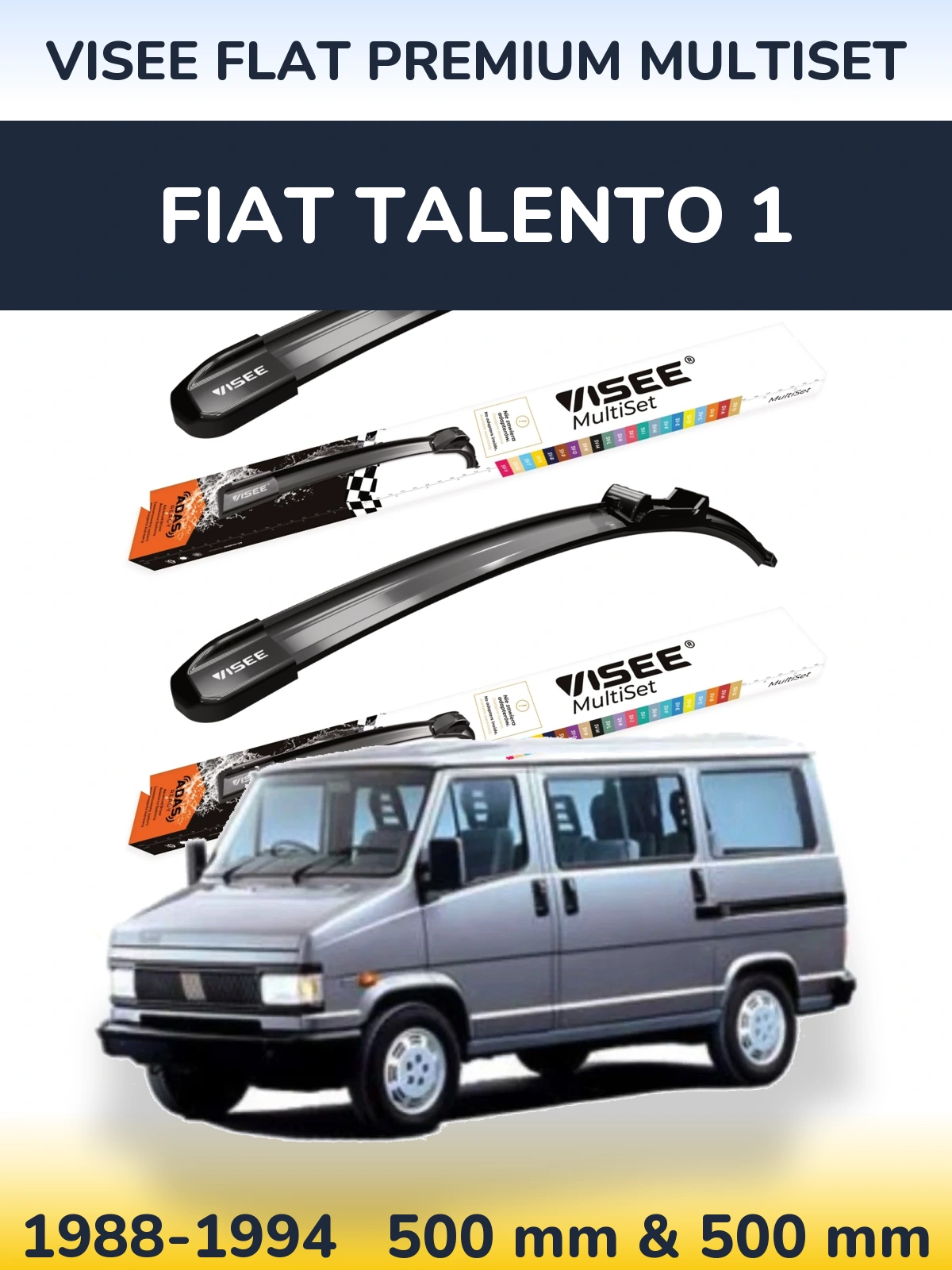Torkarblad VISEE FLAT PREMIUM MultiSet för Fiat Talento 1