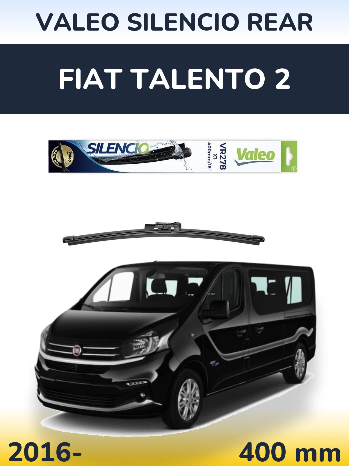 Задний дворник Valeo Silencio Rear 400 мм для Fiat Talento 2 2016-2026