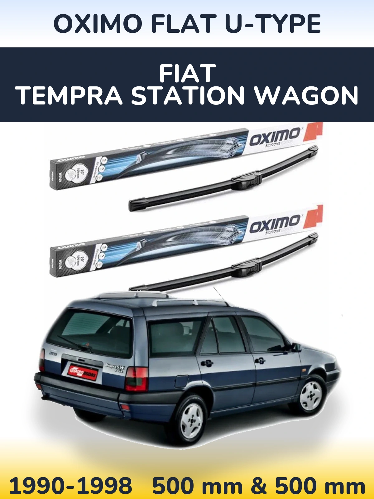 Torkarblad Oximo Flat U-type för Fiat Tempra Station Wagon