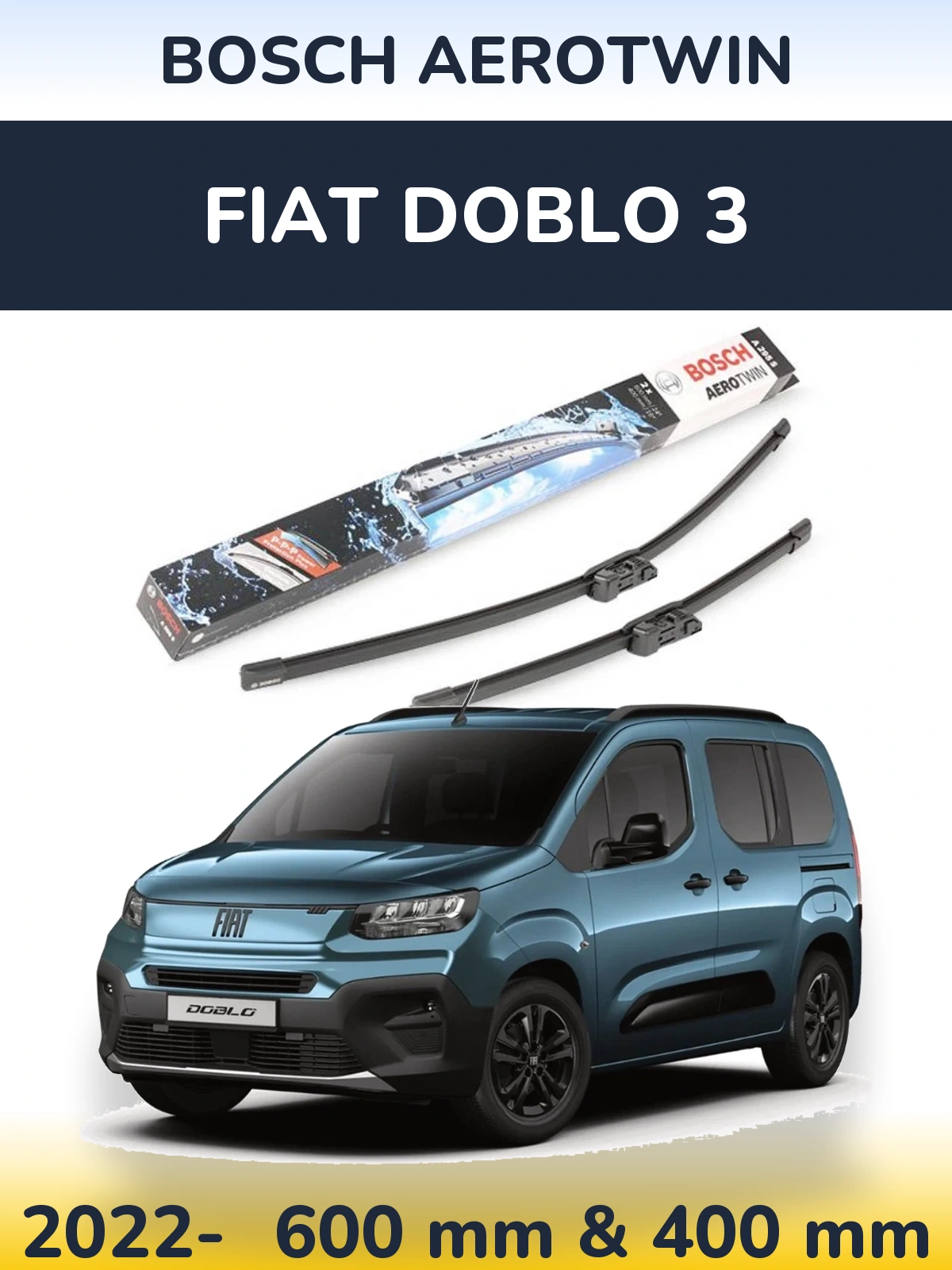Torkarblad BOSCH AeroTwin för Fiat Doblo 3