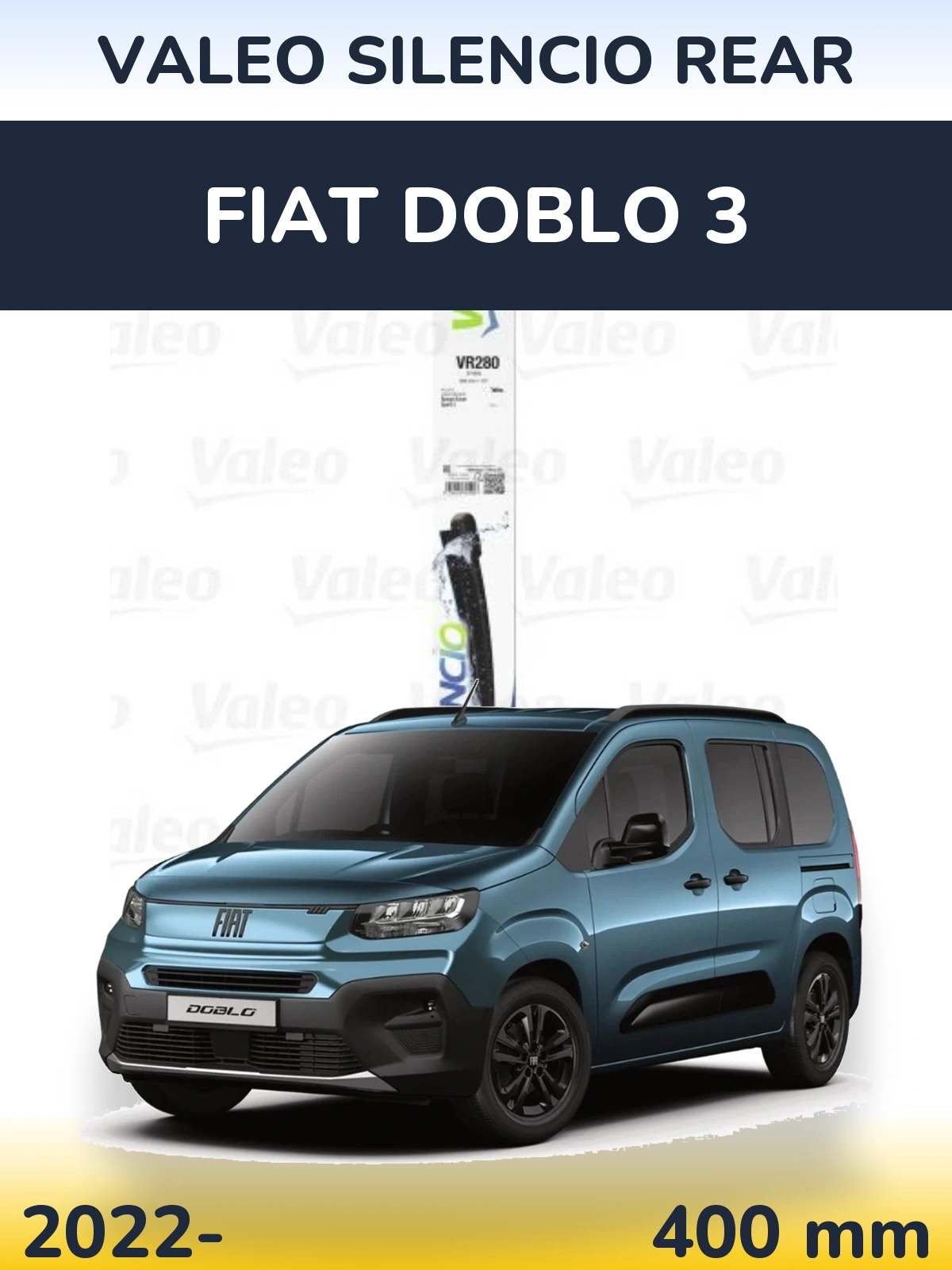 Задний дворник Valeo Silencio Rear 380 мм для Fiat Doblo 3 2022-2026