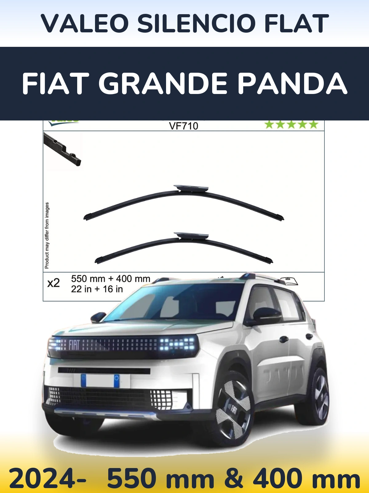 Torkarblad Valeo Silencio Flat för Fiat Grande Panda