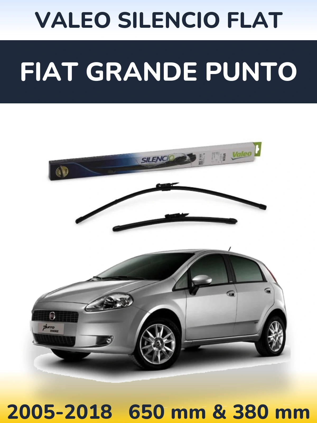 Torkarblad Valeo Silencio Flat för Fiat Grande Punto