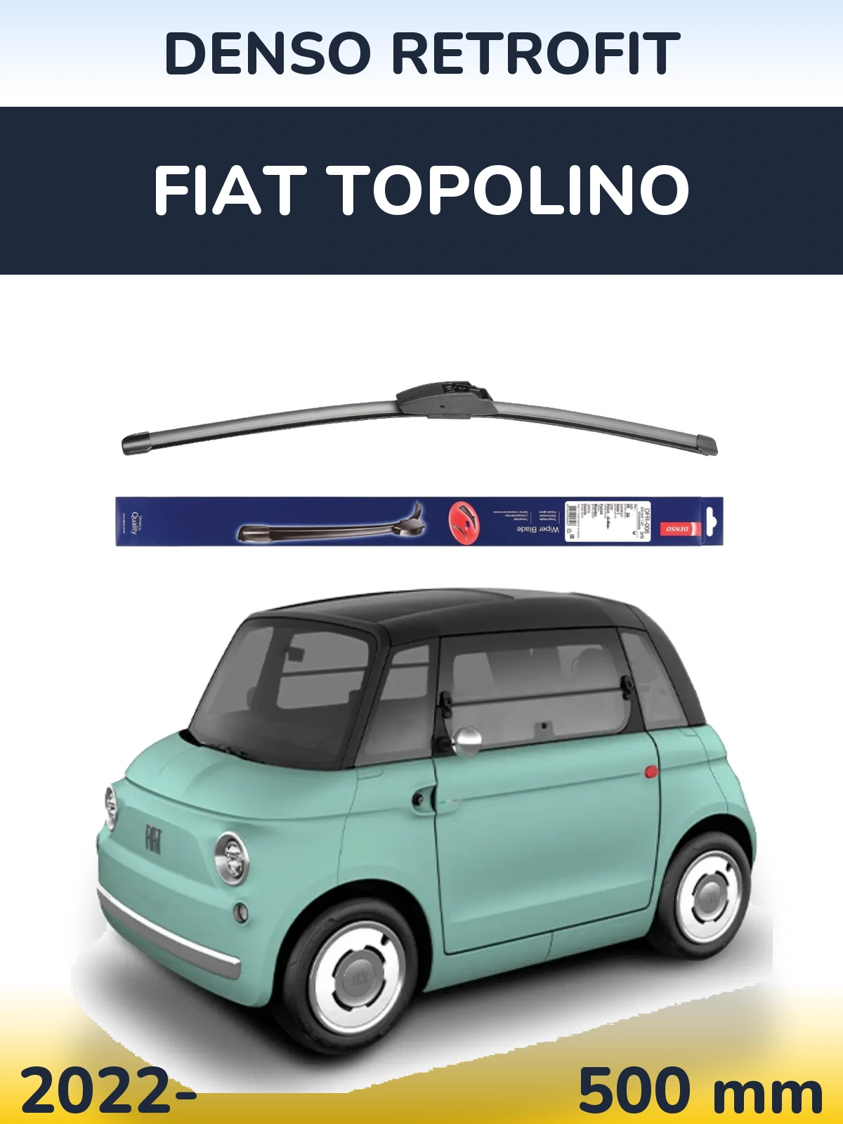 Передня щітка Denso Retrofit 500 мм для Fiat Topolino 2022-2026