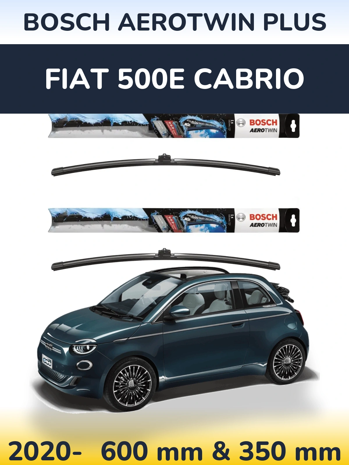 Torkarblad BOSCH AeroTwin Plus för Fiat 500e Cabrio