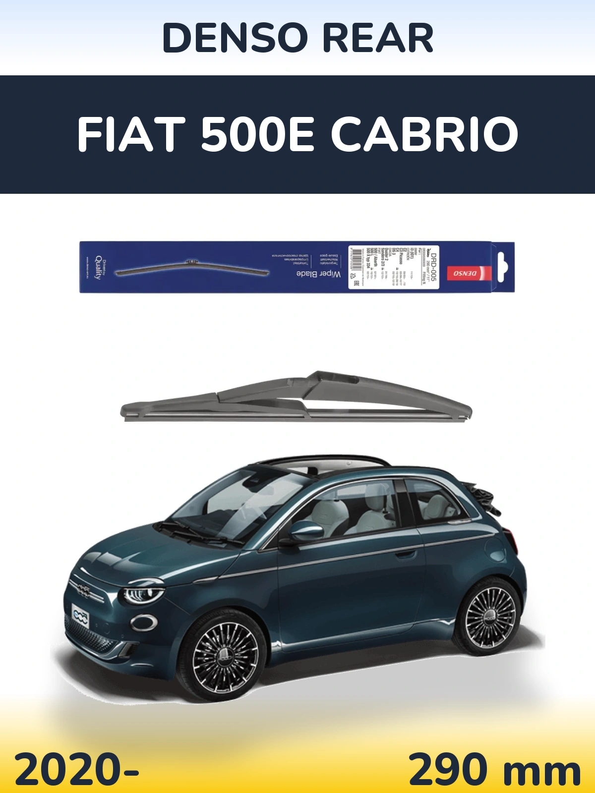 Torkarblad Denso Rear för Fiat 500e Cabrio