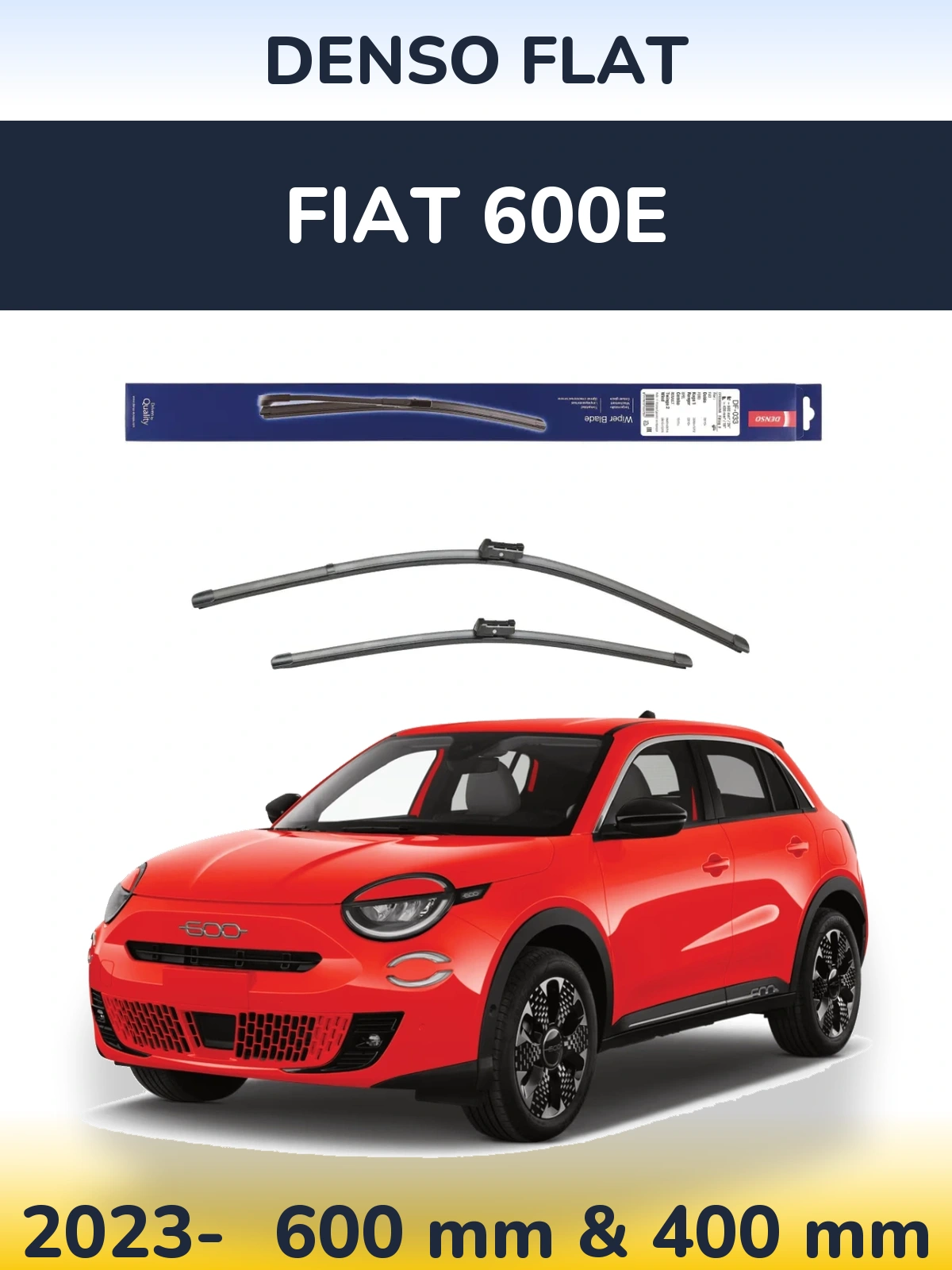 Комплект передніх щіток Denso Flat 600 & 400 мм для Fiat 600e 2023-2026