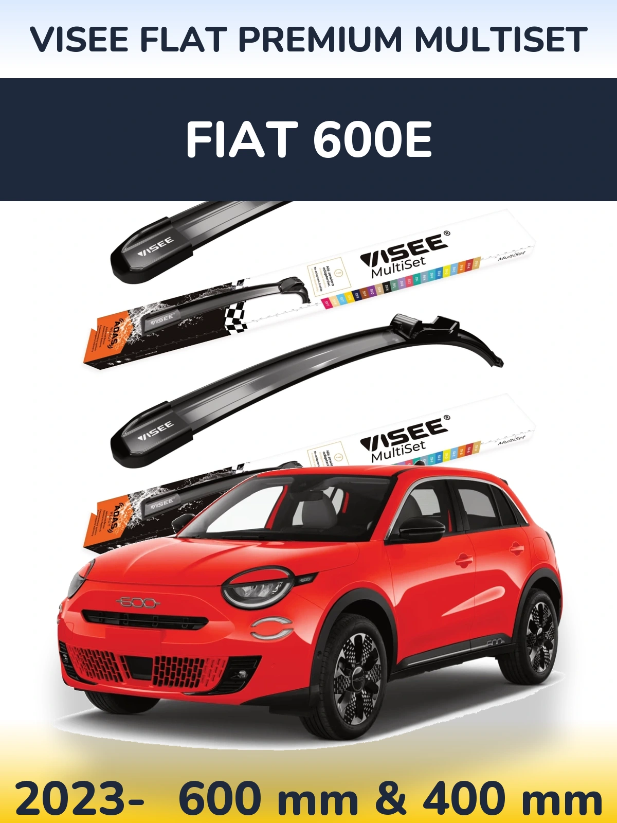 Torkarblad VISEE FLAT PREMIUM MultiSet för Fiat 600e